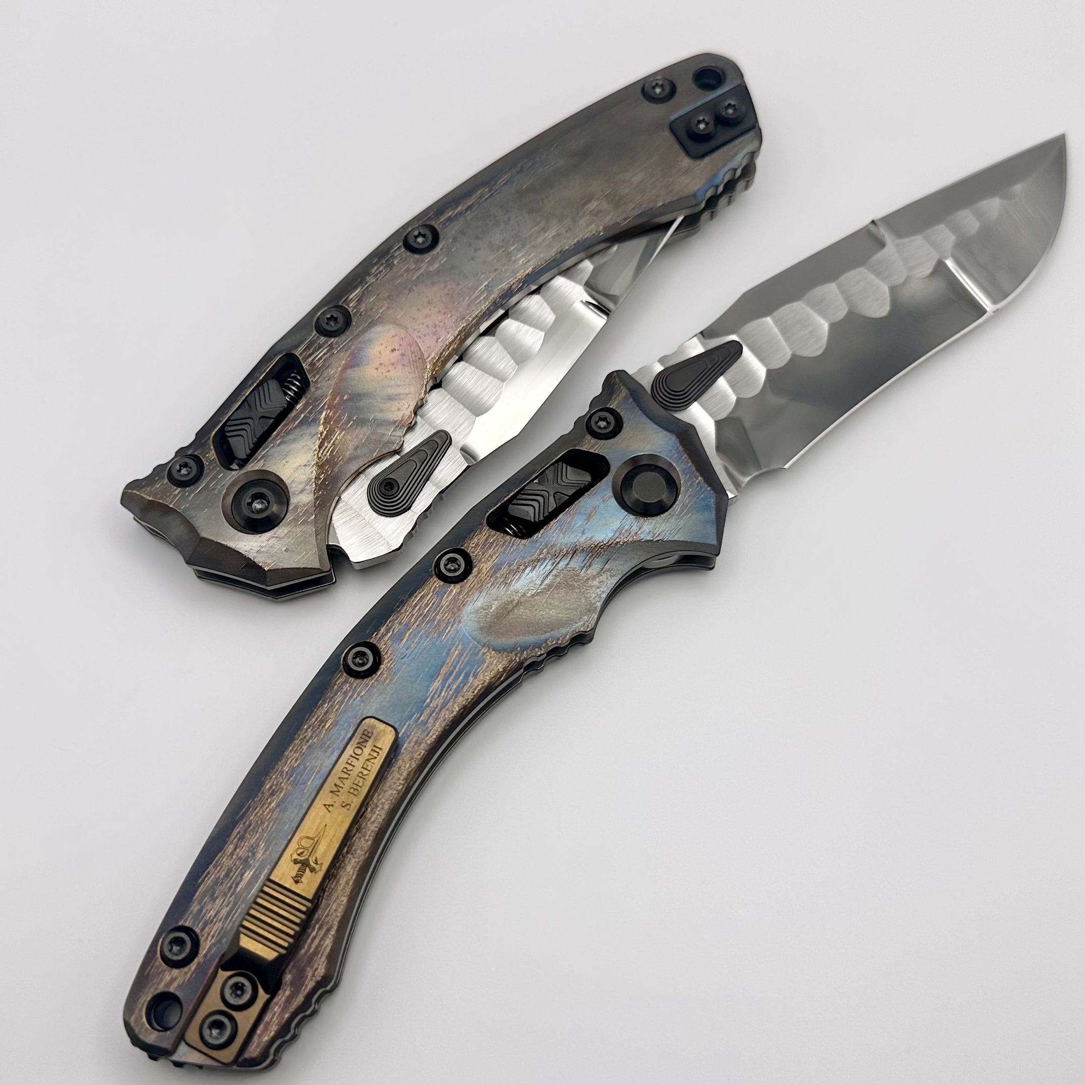 Marfione Custom Knives & Borka Blades Amphibian RAM-LOK - Premium M390 Blade & Cosmic Titanium with DLC Two-Tone Hardware