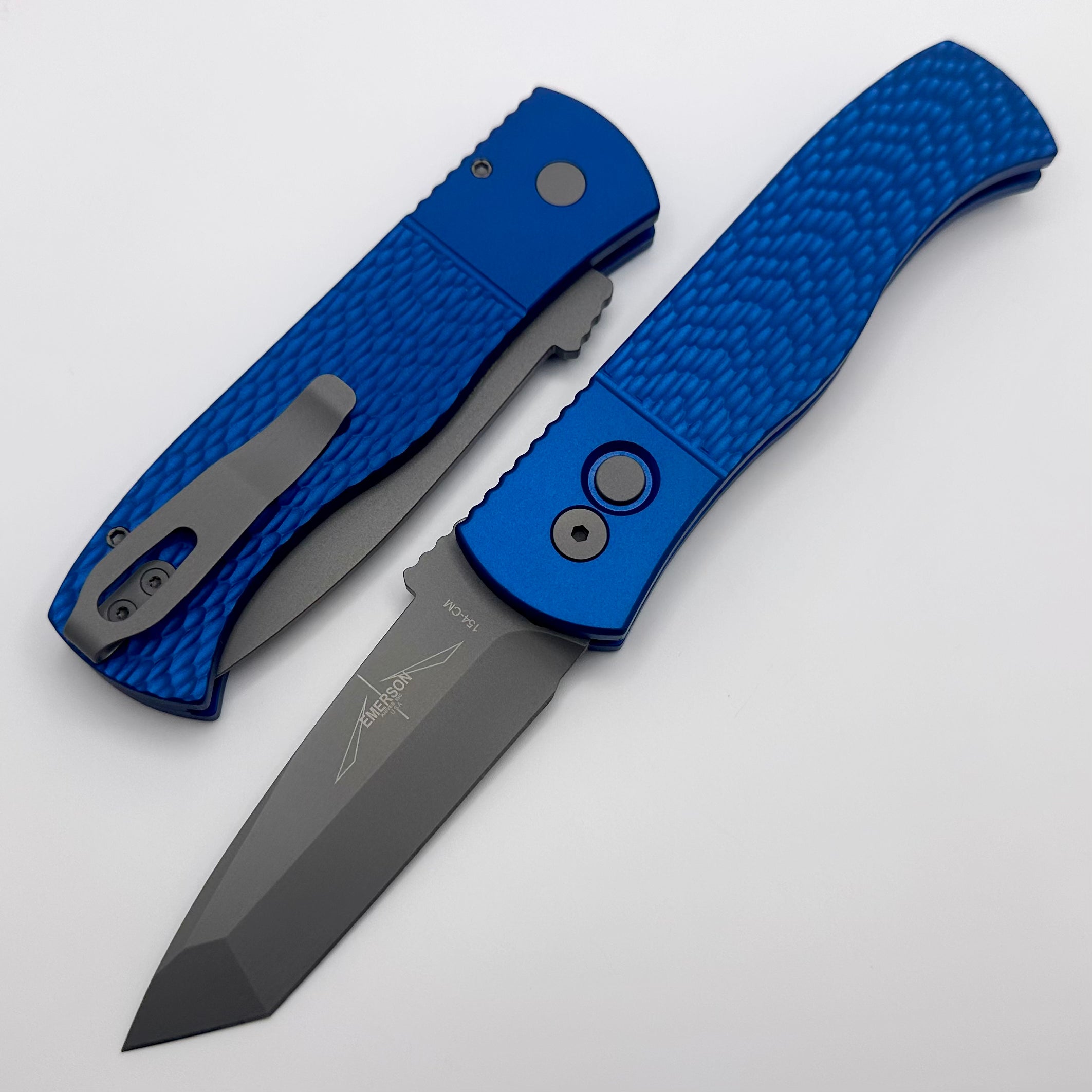 Pro-Tech Emerson CQC7 Premium Tactical Knife - Textured Blue Handle & Blasted Blade