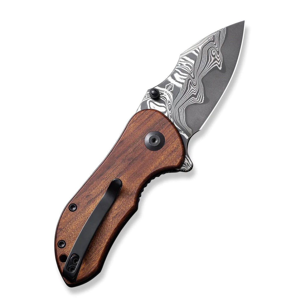 Civivi Gordo Premium Damascus Folding Knife with Guibourtia Wood Handle