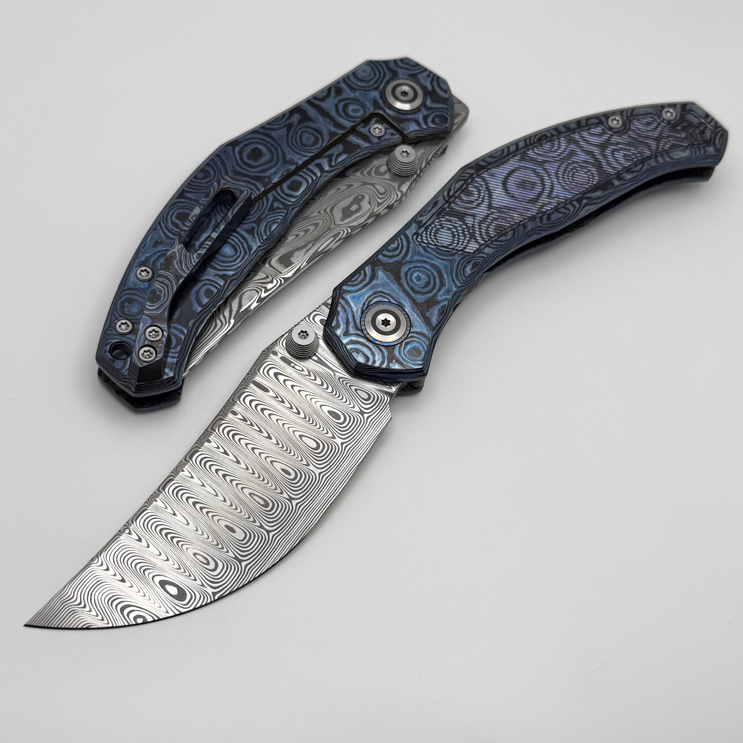 Premium Custom Knife Factory Blava with ZircuTi Handles & Damasteel Blade