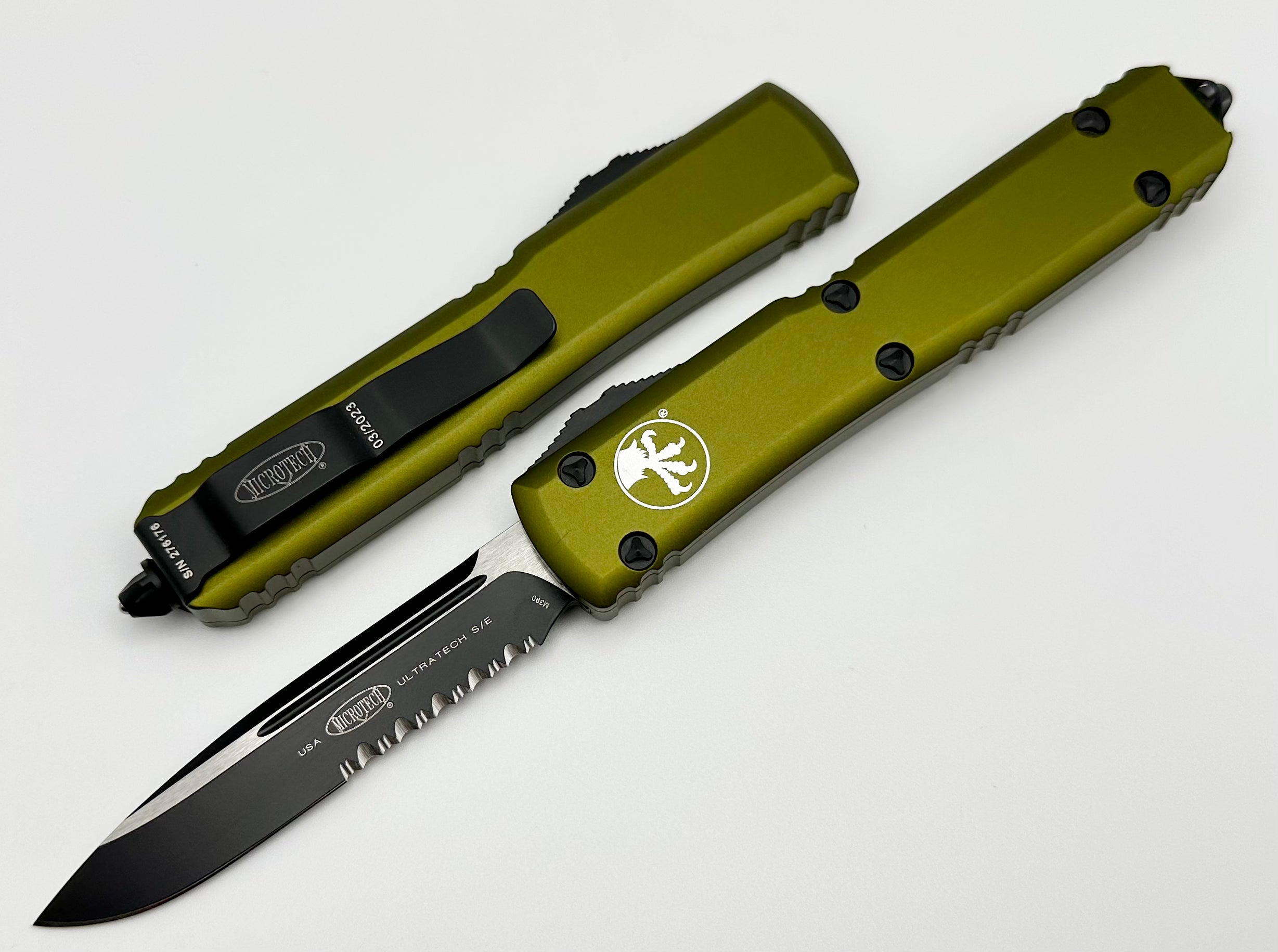 Microtech Ultratech OD Green & Black Tactical OTF Knife