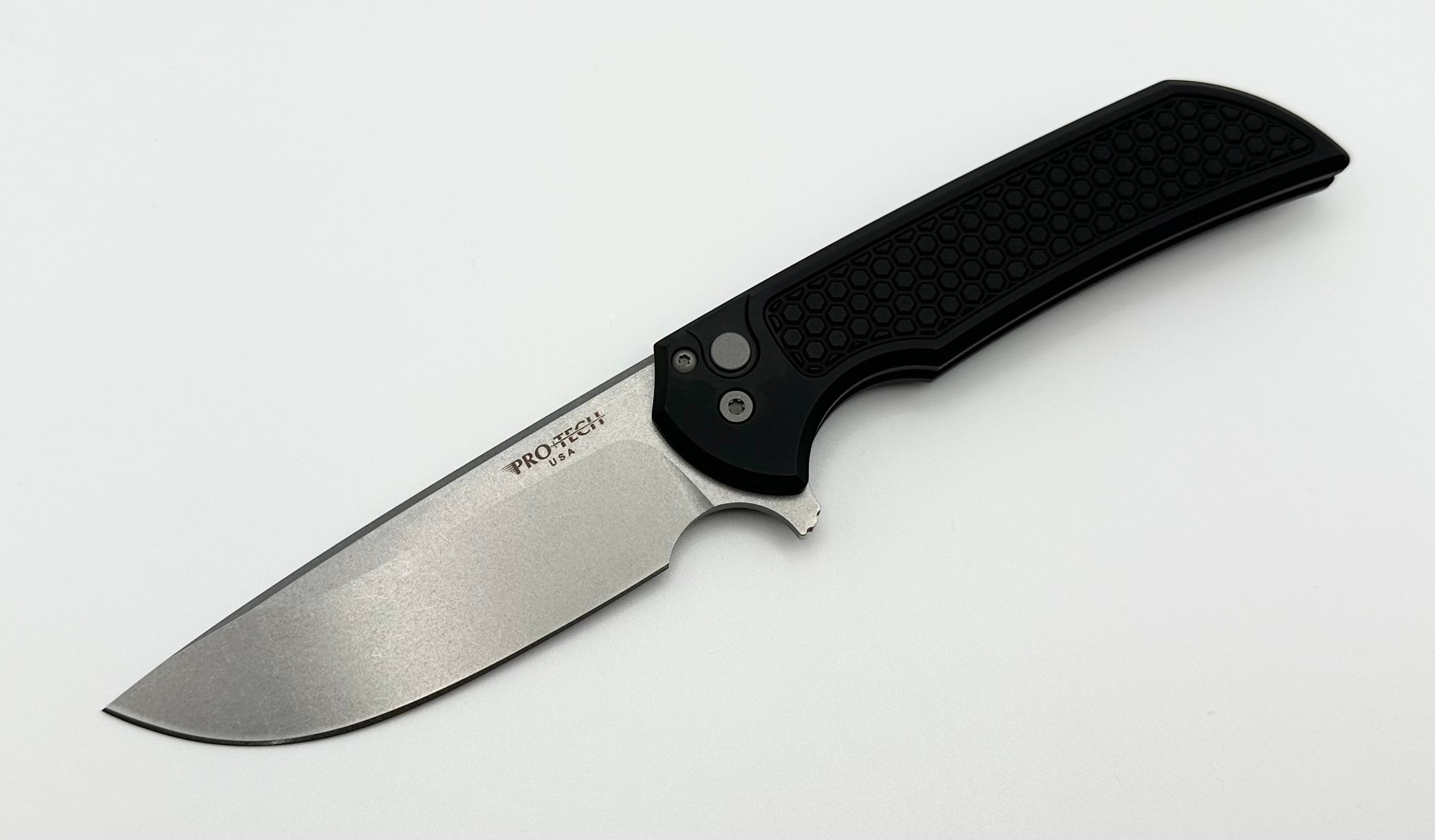 Pro-Tech Mordax Ultimate Tactical Knife - Honeycomb Textured Black & Stonewash MagnaCut MX105