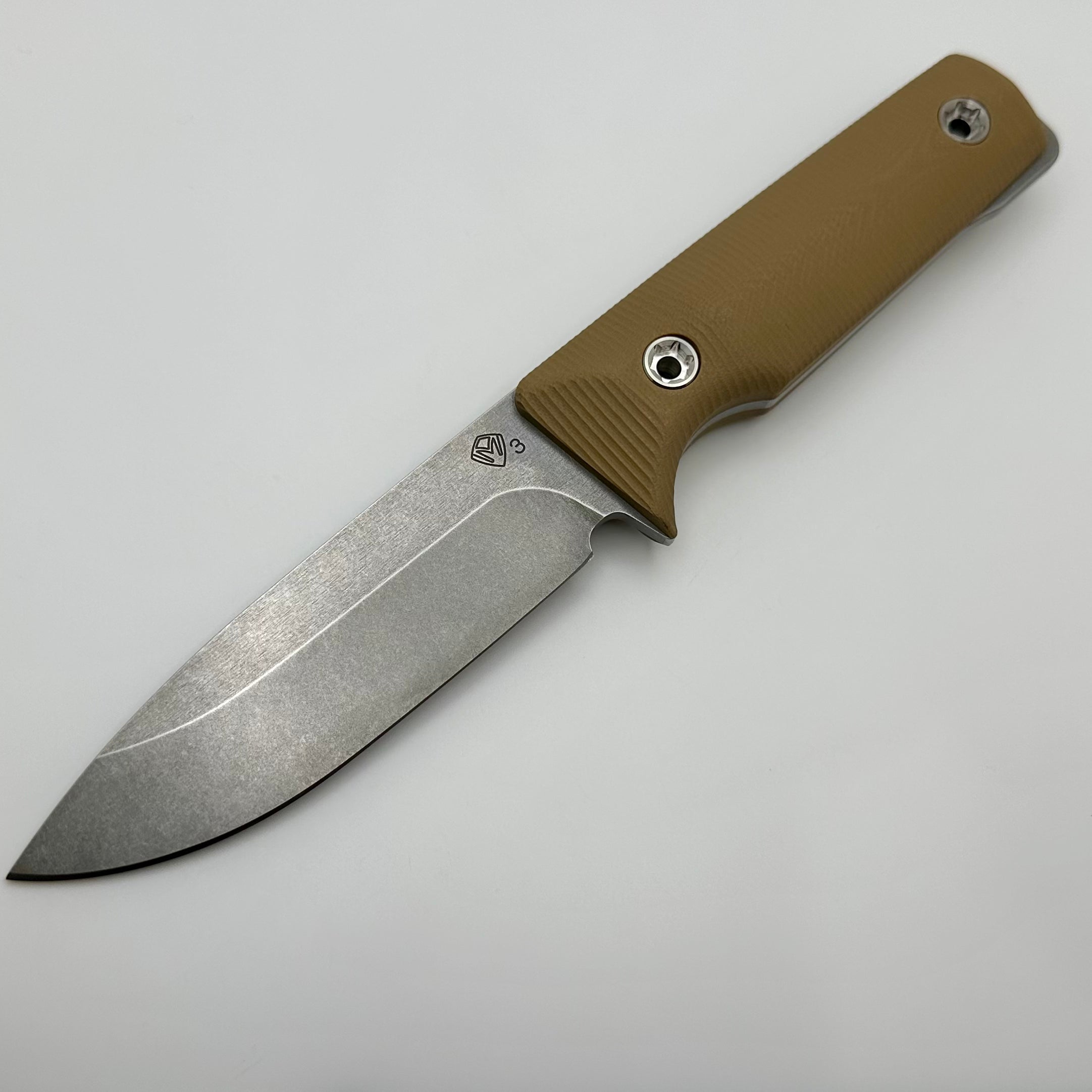 Medford The San 3V Tumbled Fixed Blade Knife - Premium Coyote G-10 Handle