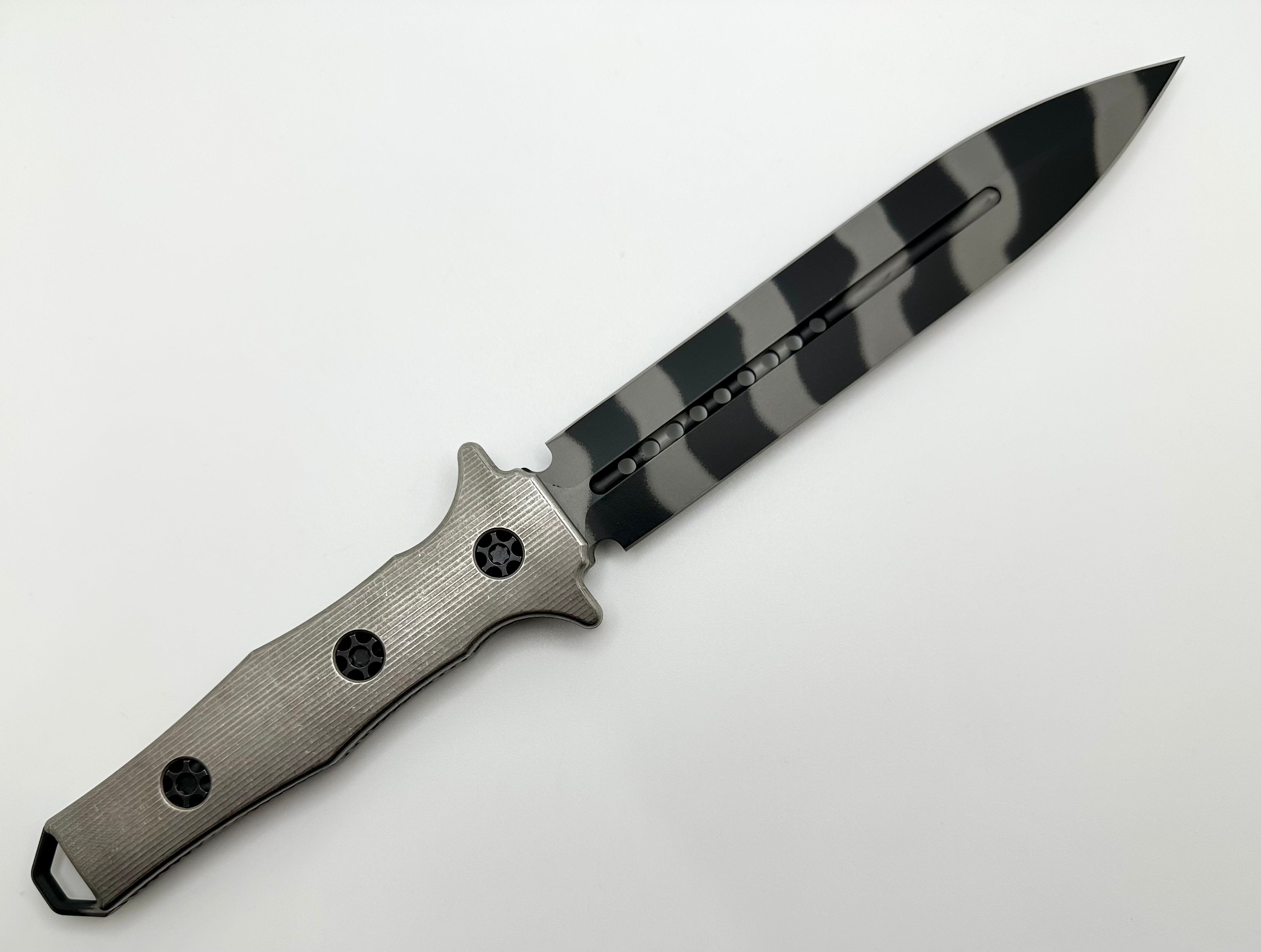 Heretic Knives Premium Nephilim Commando Double Edge Dagger - Titanium Handles & Elmax Steel Blade