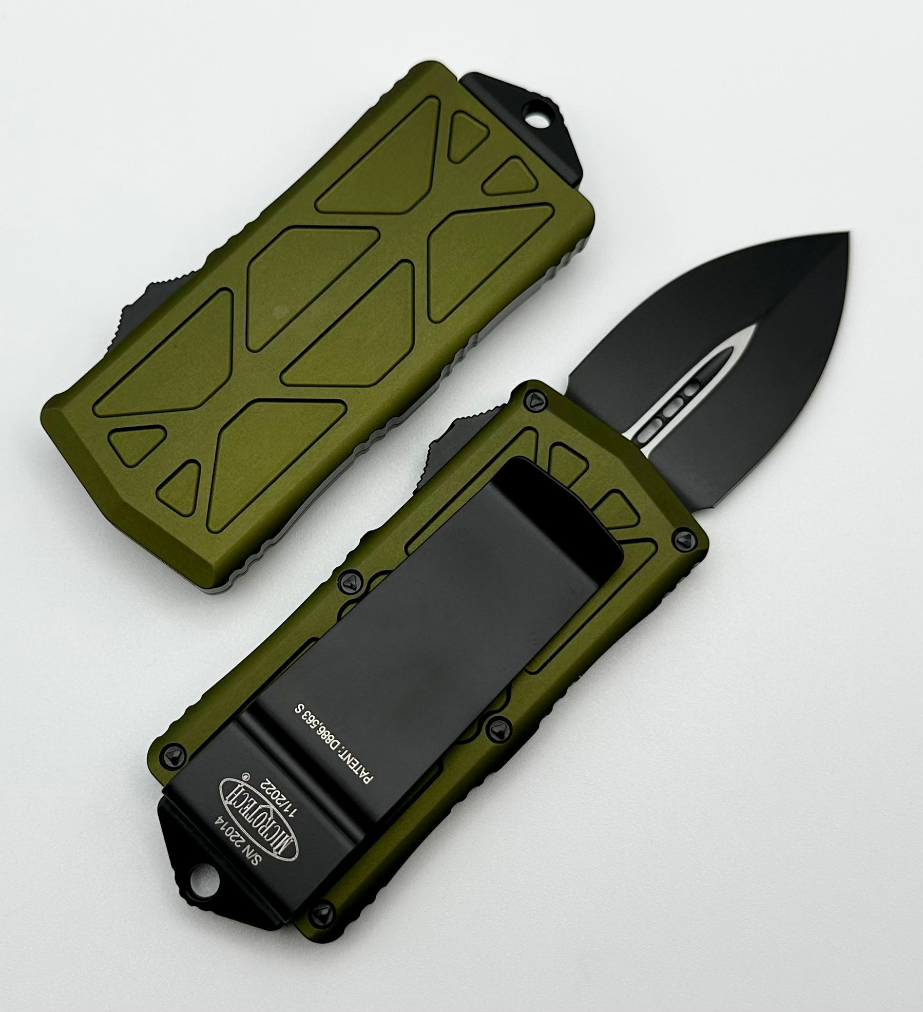 Premium Microtech Exocet OD Green & Black Automatic Knife