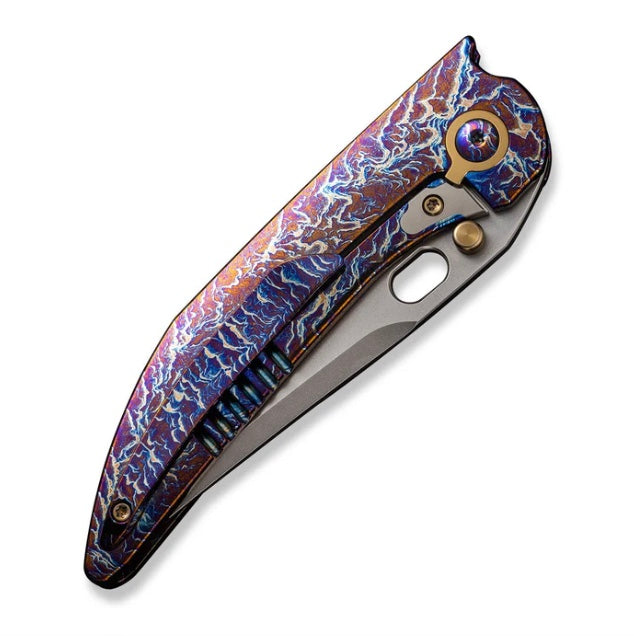 WE Knife Attor Flamed Titanium Integral Handle Folding Knife - Premium 20CV Blade WE23037-2