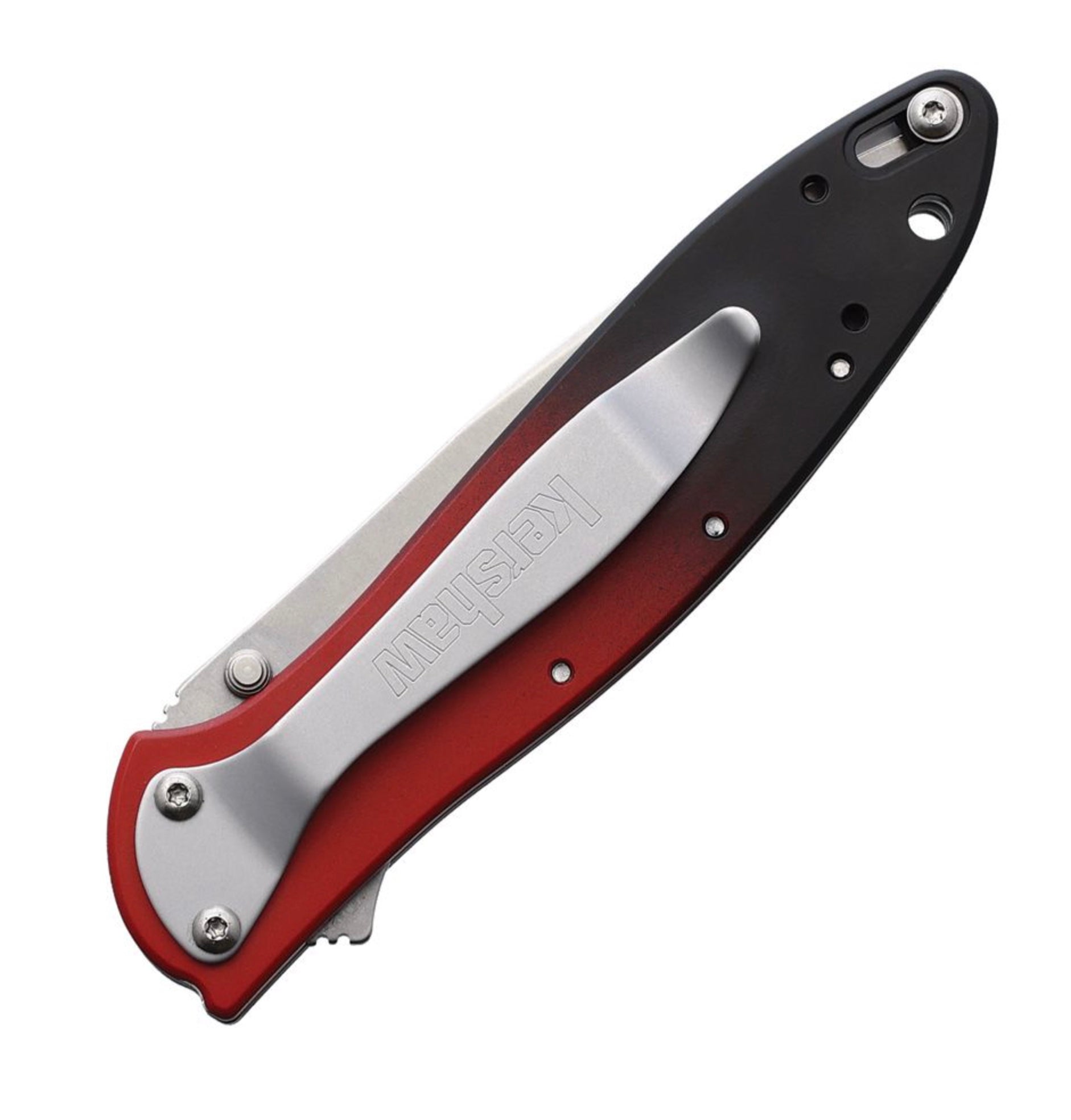 Kershaw Leek MagnaCut: Premium Everyday Folding Knife with Red/Black Fade Aluminum Handles