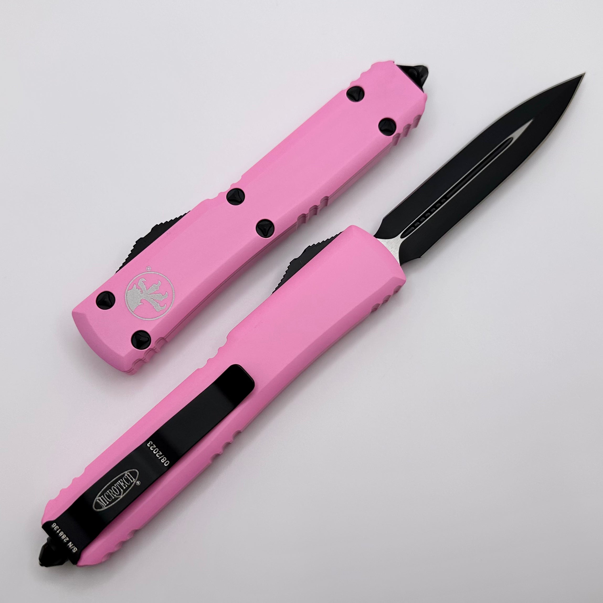 Microtech Ultratech D/E Black & Blasted Pink Premium Tactical Knife