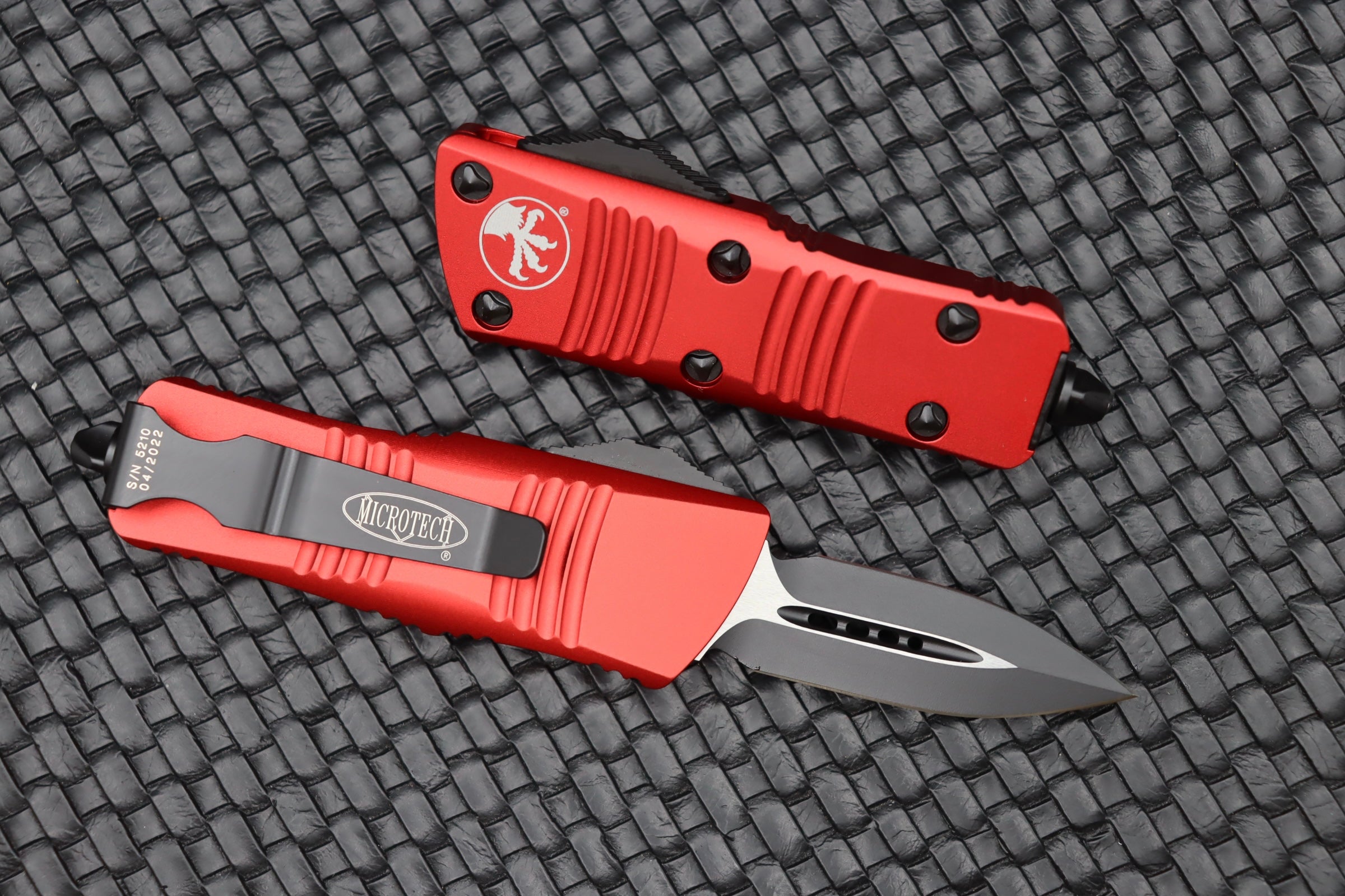 Microtech Troodon Mini Double Edge Black & Red OTF Knife