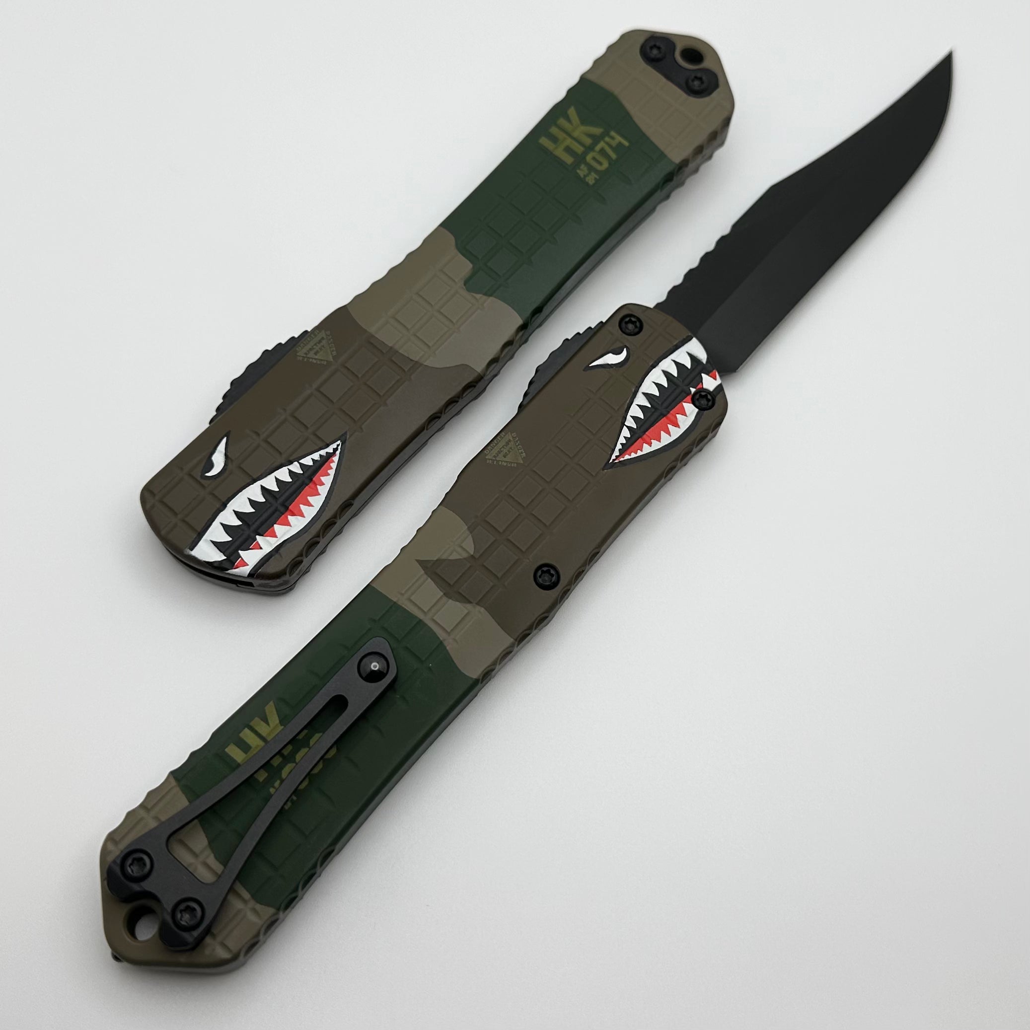 Heretic Knives Manticore X A-10 Edition - Premium OTF Knife with Frag Handle & DLC Bowie MagnaCut Blade