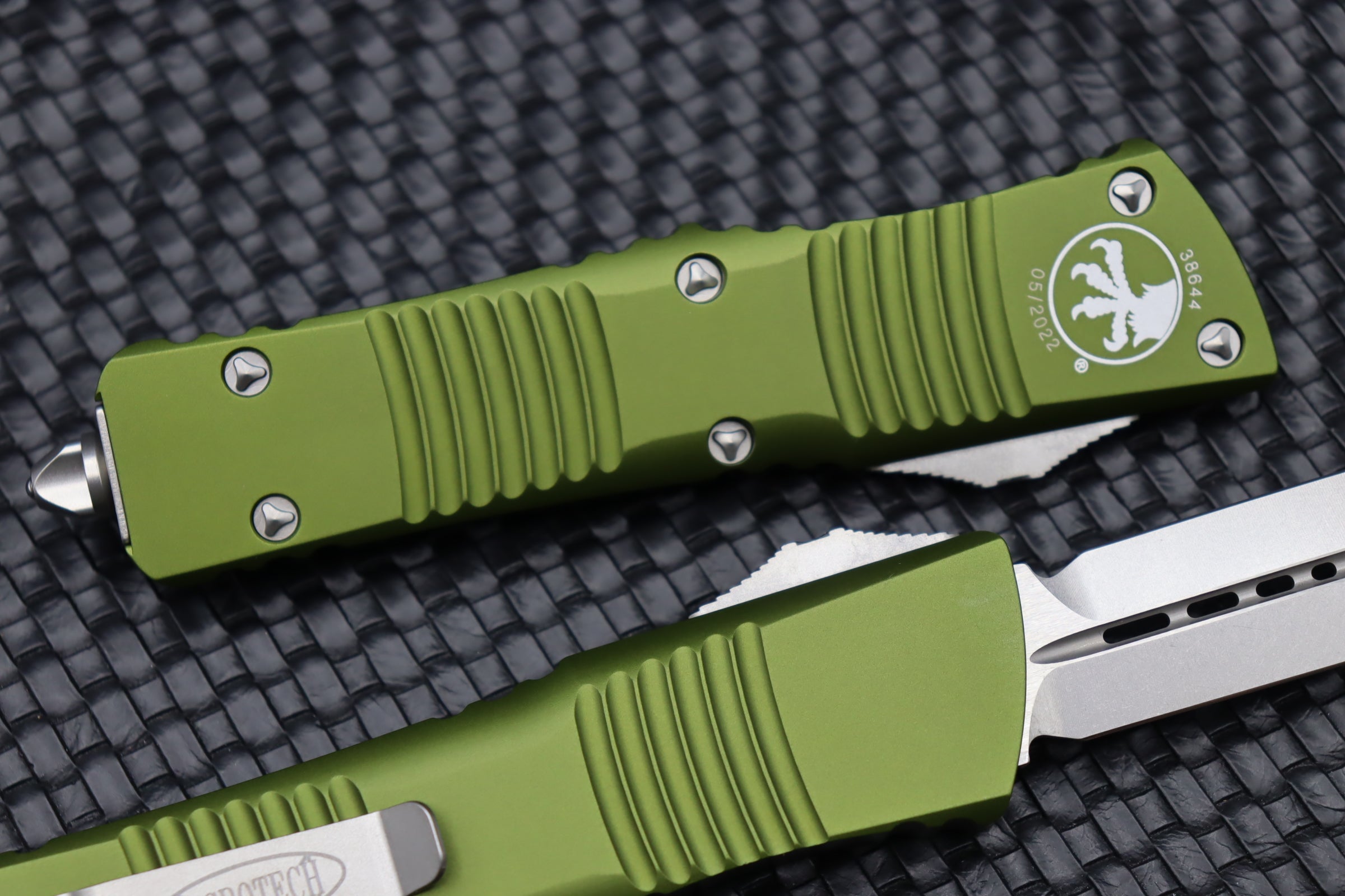 Microtech Combat Troodon OD Green - Ultimate Tactical OTF Knife with Double Edge Stonewash