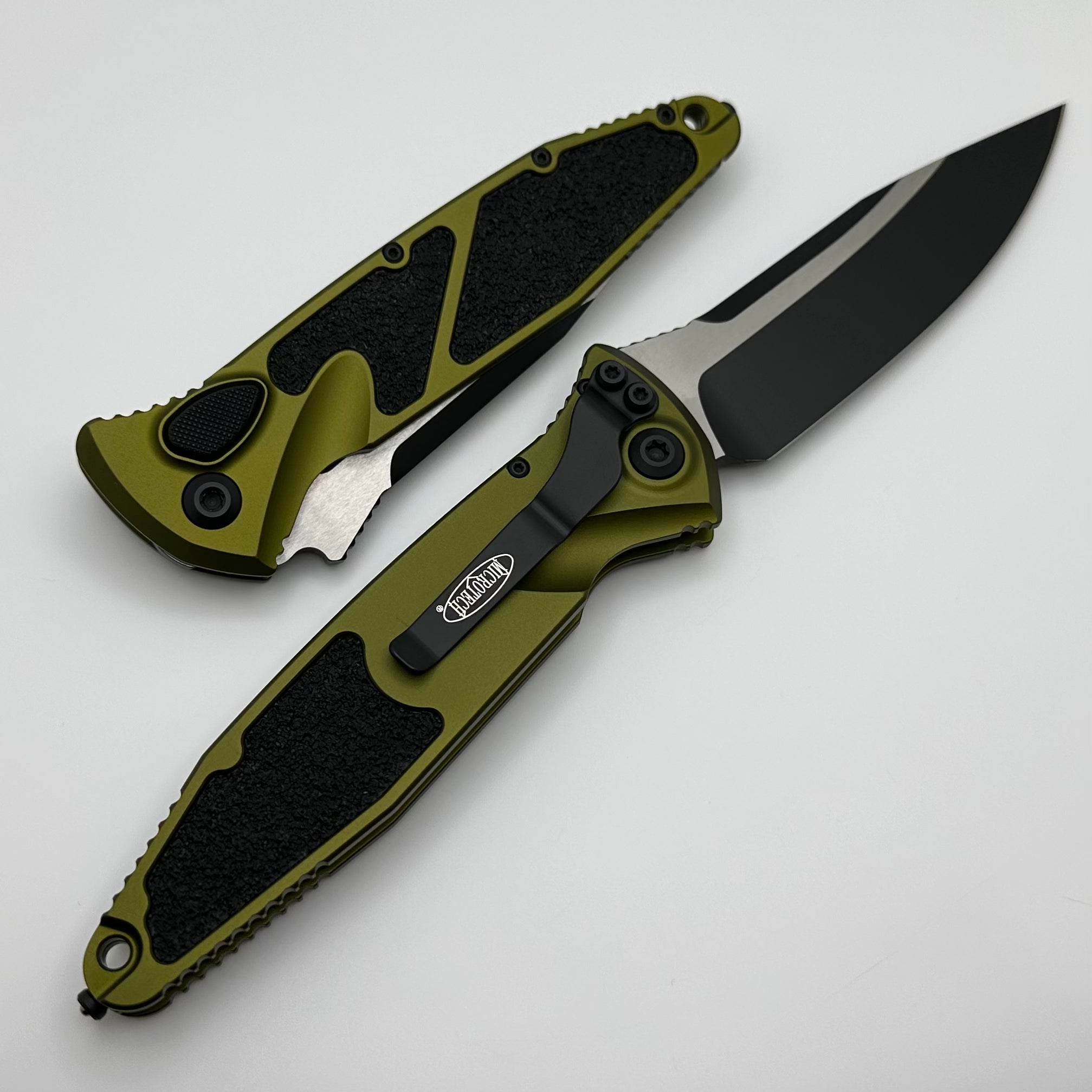 Microtech Socom Elite Auto Tactical Knife - Black S/E OD Green