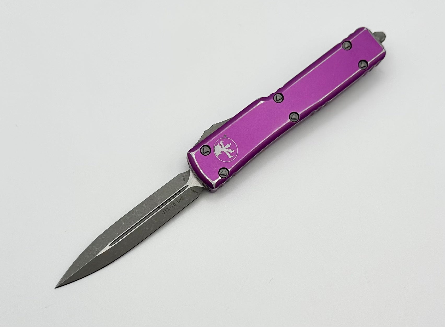 Microtech UTX-70 Premium Apocalyptic Double Edge Knife - Distressed Violet