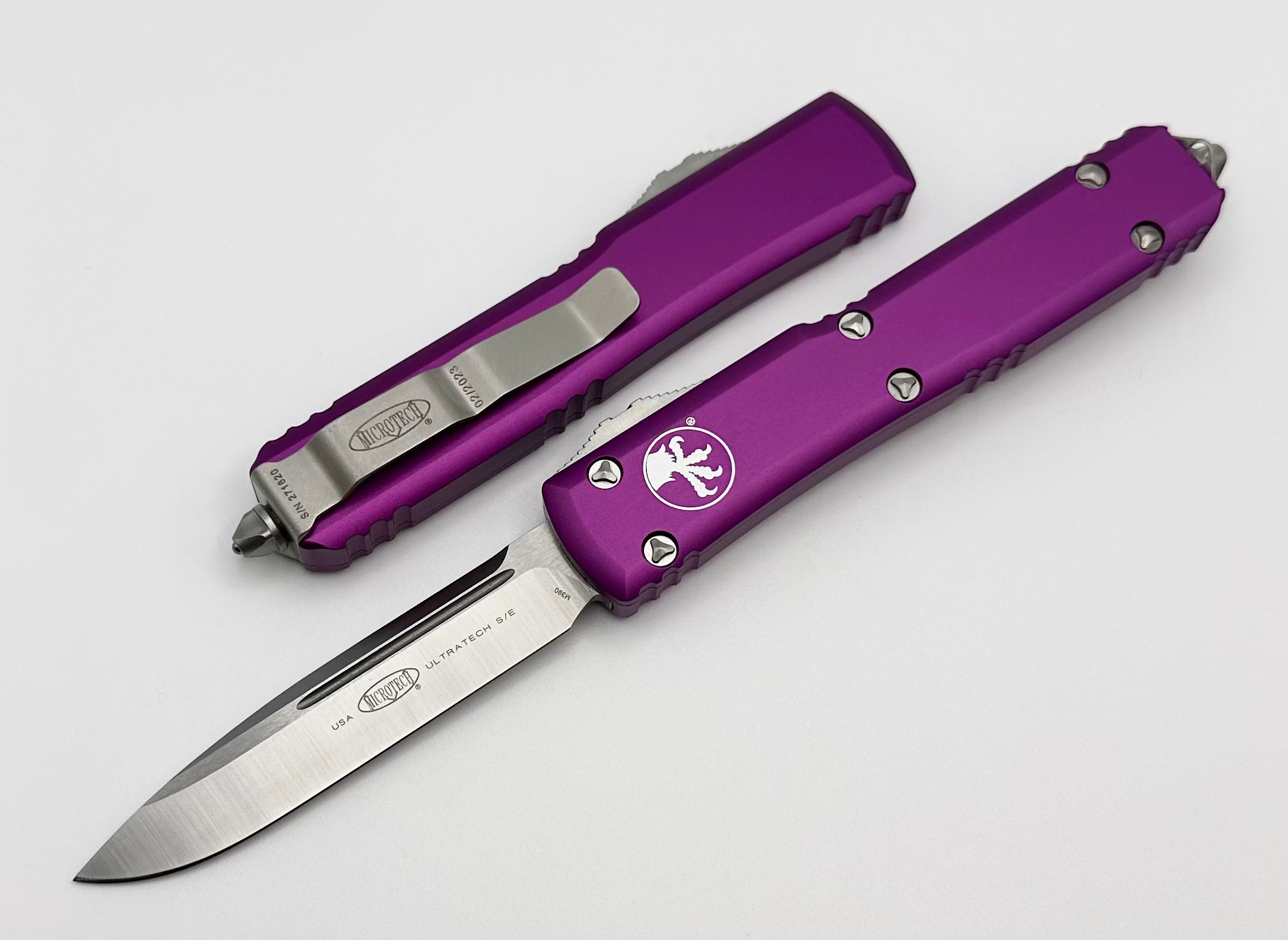 Microtech Ultratech Premium Single Edge Knife - Satin Finish & Violet Handle