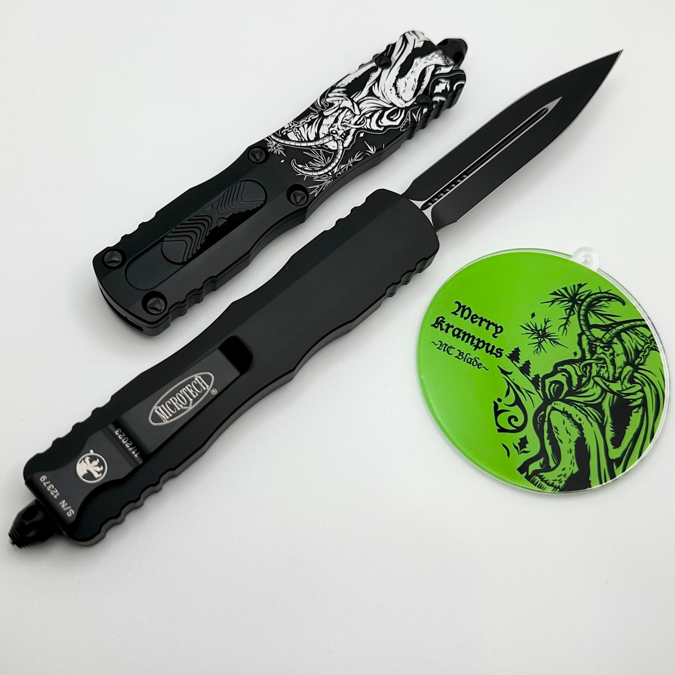 Premium Microtech Dirac Delta Tactical OTF Knife - Krampus Christmas Limited Edition