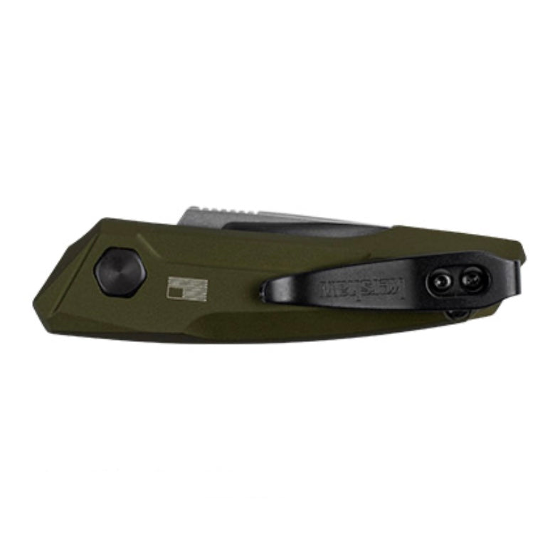 Kershaw Launch 9 Premium Compact Automatic Knife - Olive Handle & Stonewash CPM154