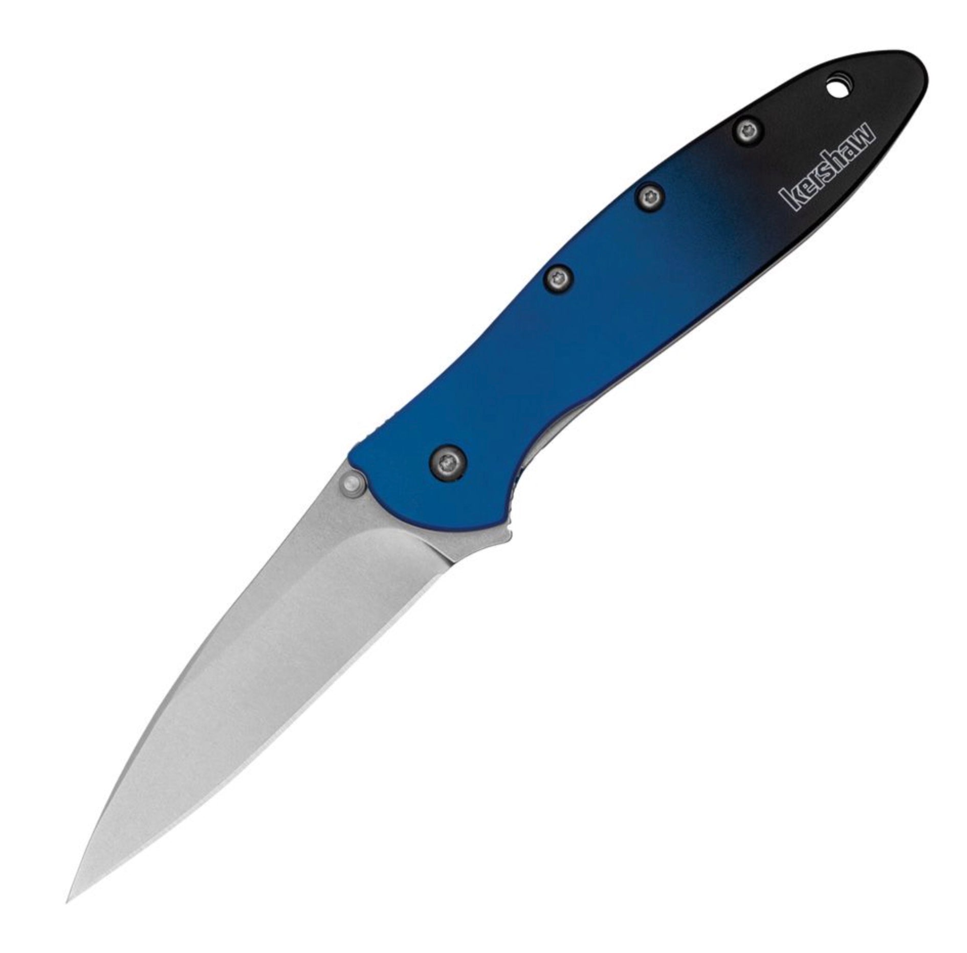 Kershaw Leek Premium MagnaCut Folding Knife with Blue/Black Fade Aluminum Handles