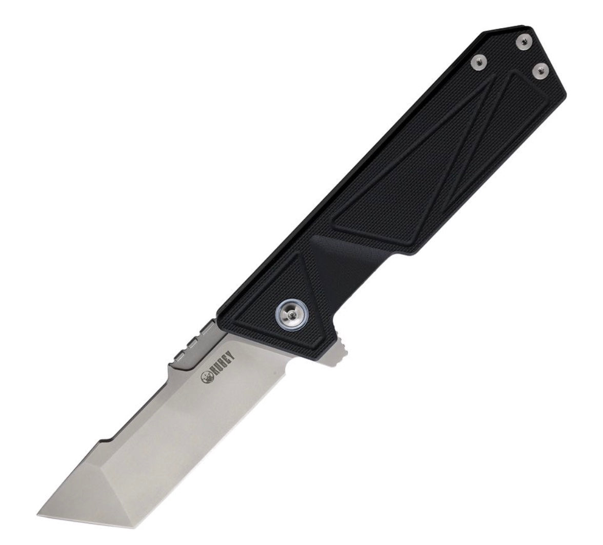 Kubey Avenger Black G-10 Tactical Knife - Ultimate D2 Blade KU104A