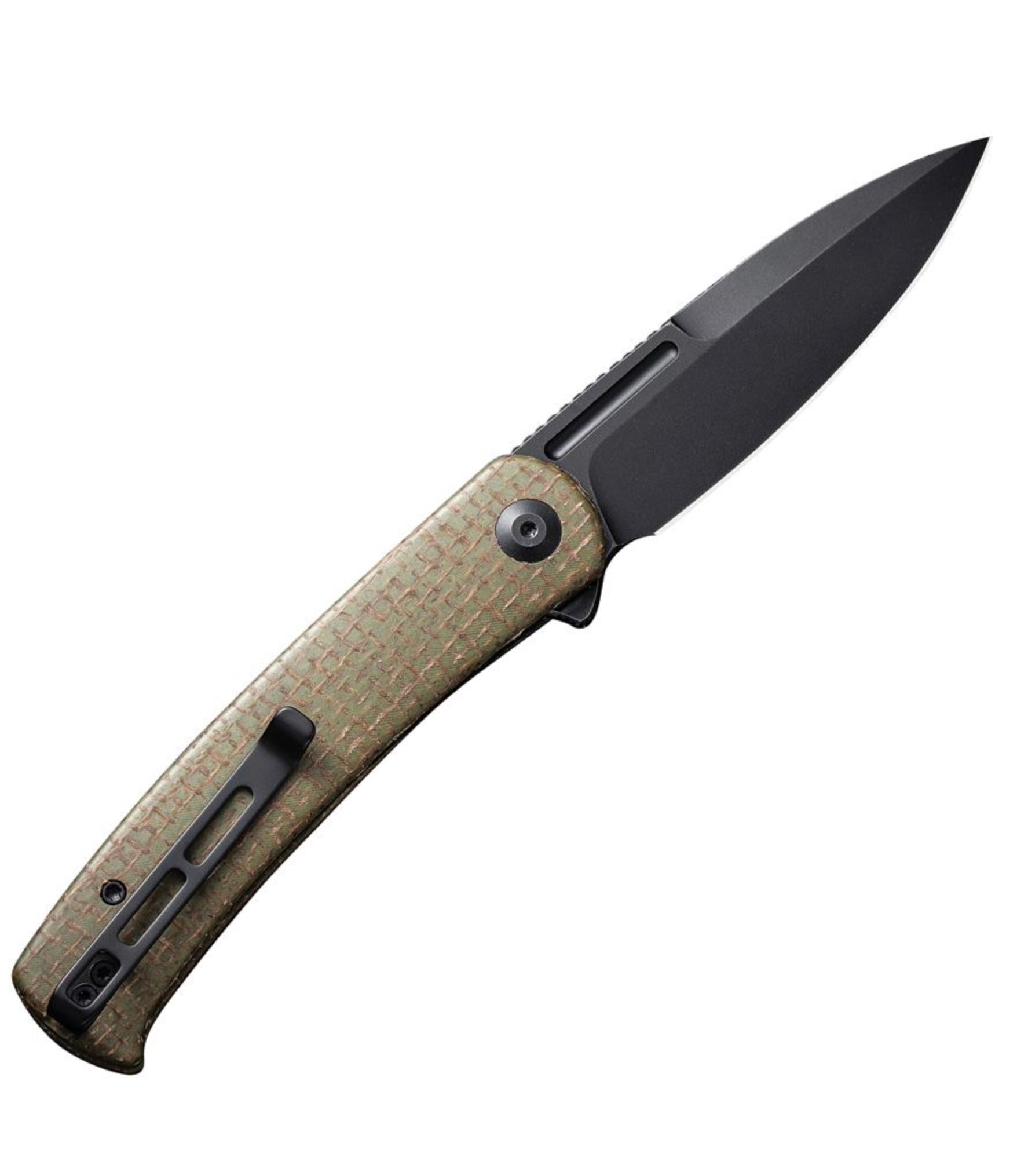 Civivi Caetus Premium Folding Knife - Green Burlap Micarta & Black Stonewash Blade