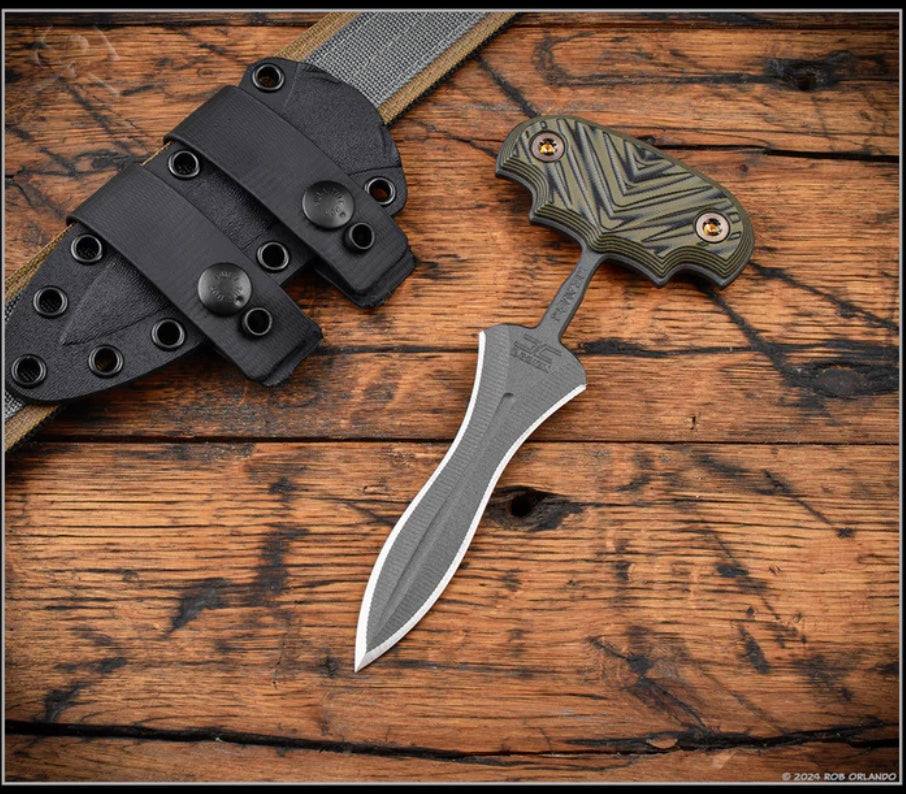 RMJ Tactical Reaver Ultimate Fixed Blade - Nitro V Steel & Olive G-10 Handle