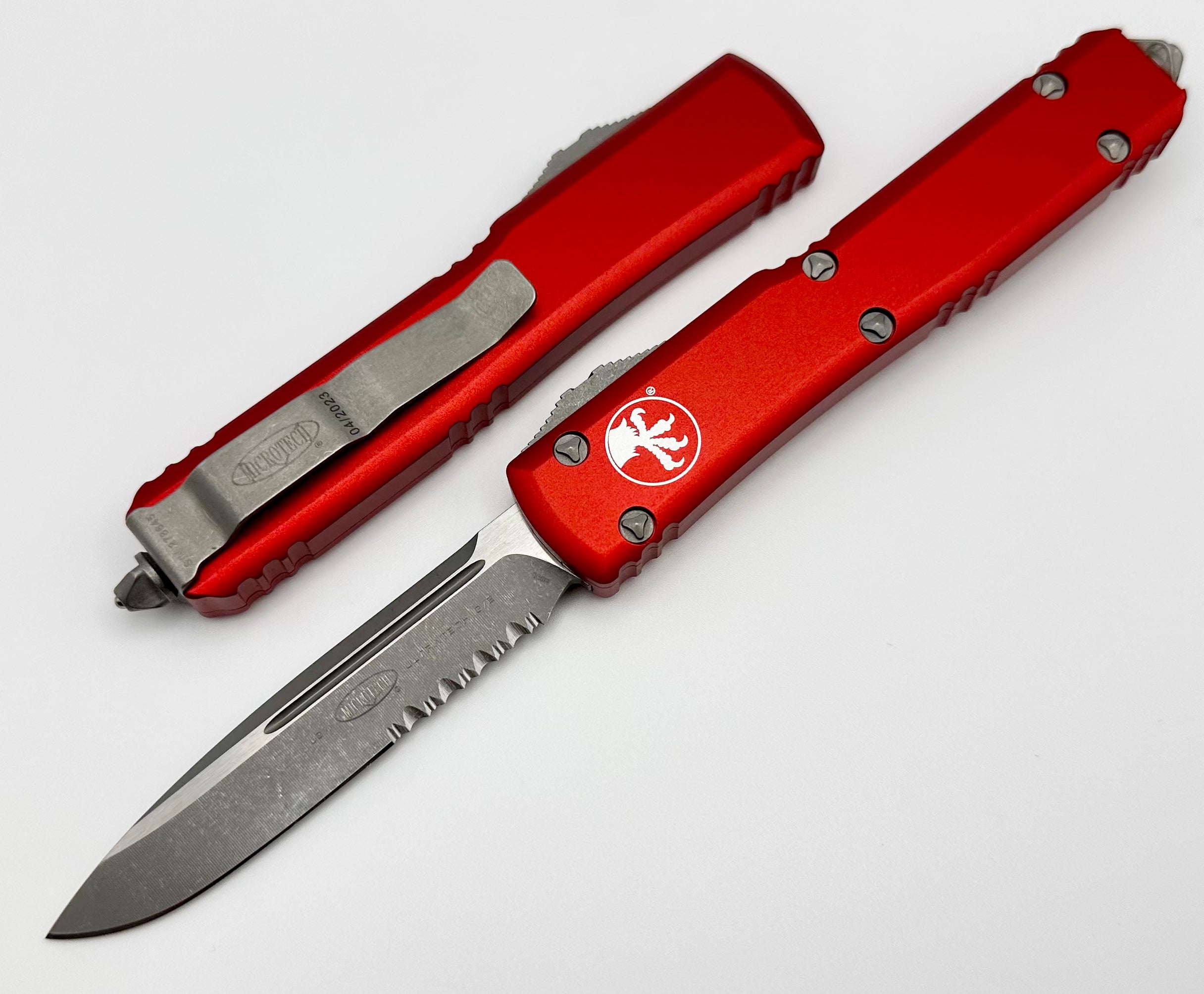 Microtech Ultratech Apocalyptic Red Tactical Knife - Premium Single Edge Serrated Blade