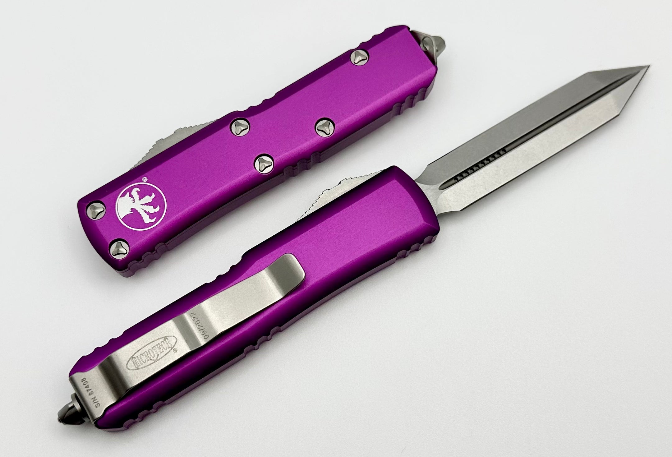 Microtech UTX-85 Spartan Stonewash & Violet EDC Knife