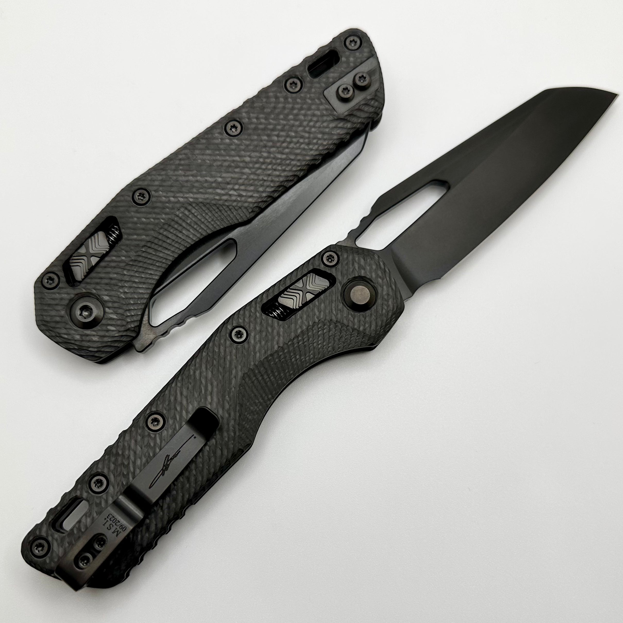 Microtech MSI RAM LOK Premium Folding Knife - Carbon Fiber & DLC M390MK Signature Series