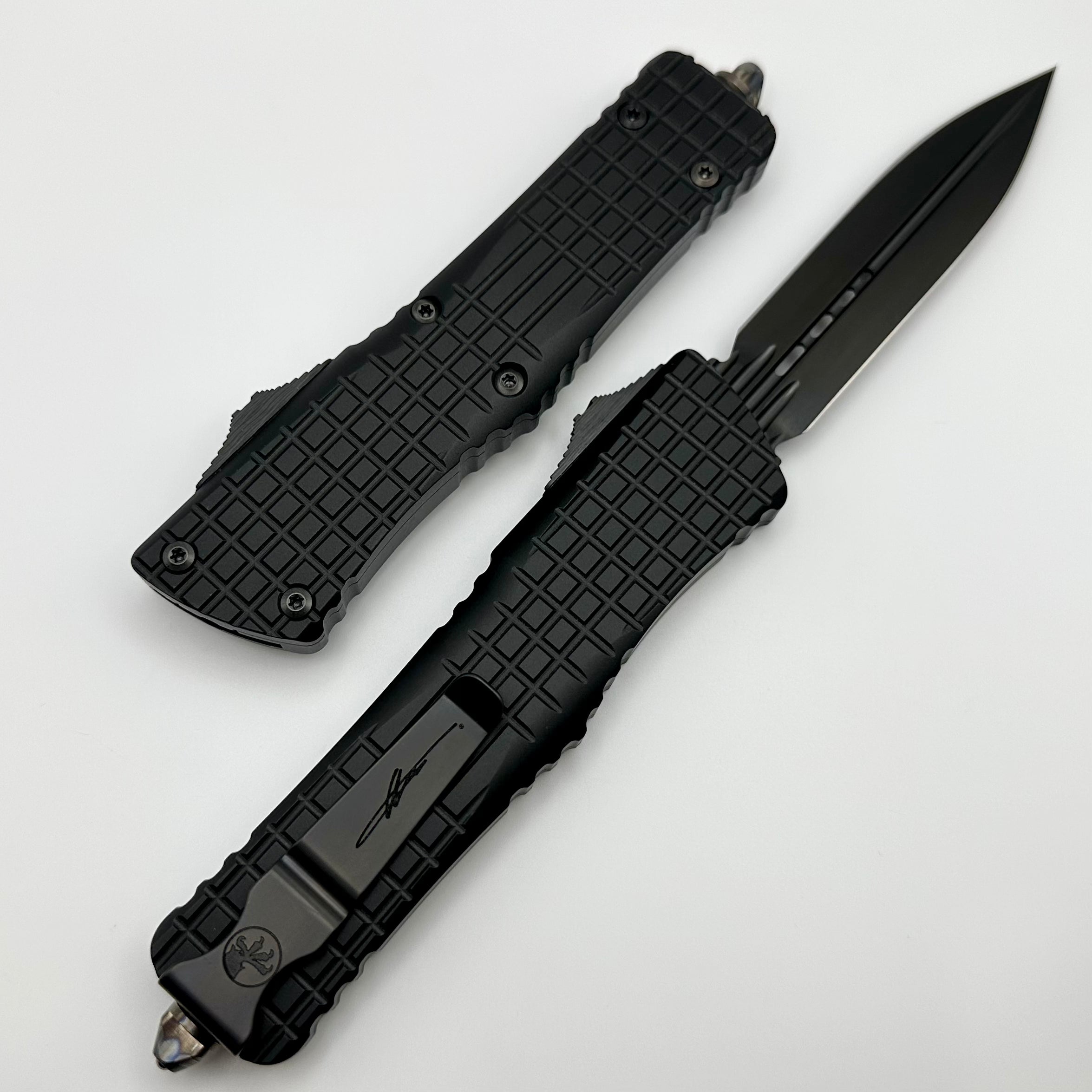 Ultimate Microtech Combat Troodon Delta Frag Shadow DLC Knife - Premium Carbon Fiber & Flamed Breaker Design