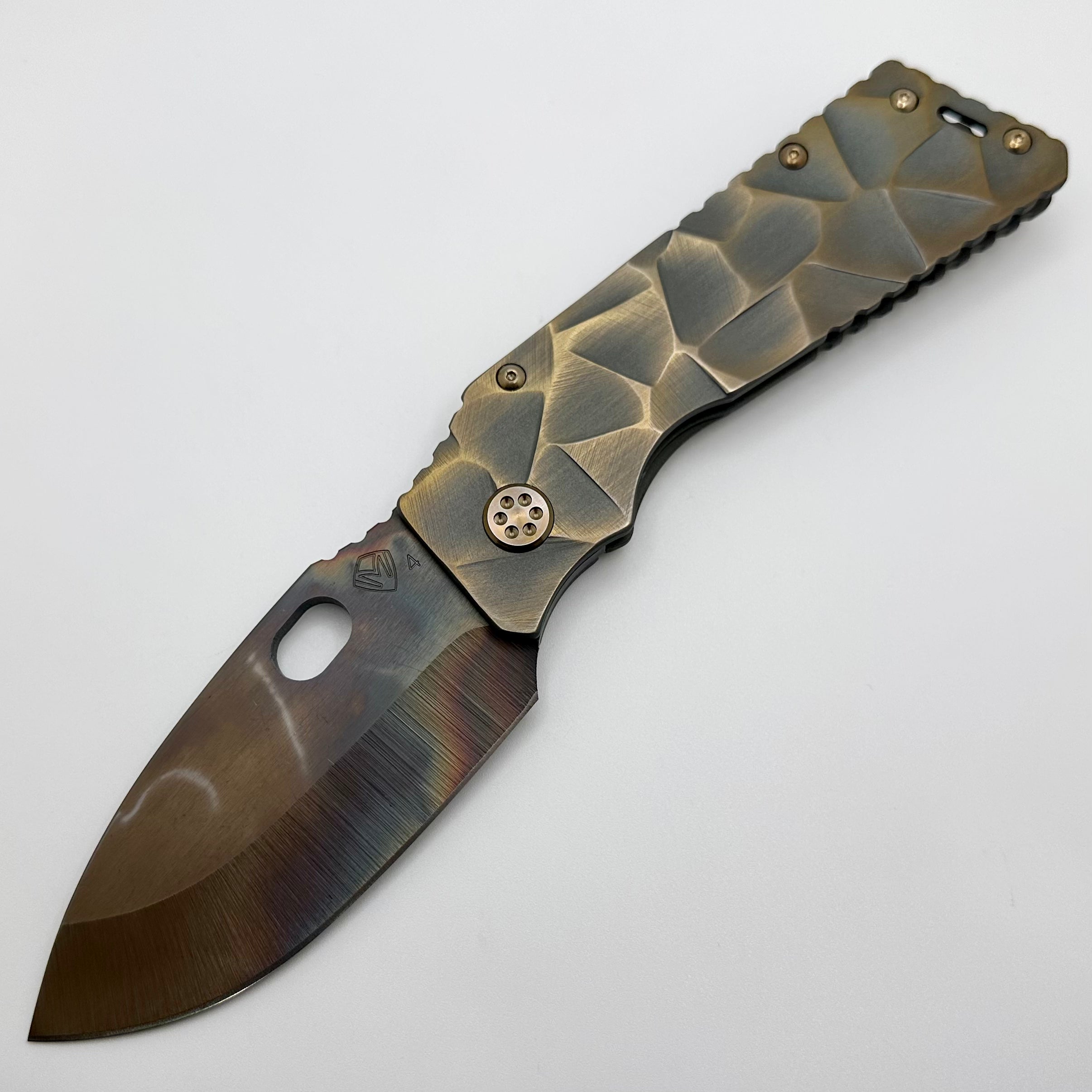 Medford TFF-1 S45VN Premium Folding Knife with Sculpted Glass Handles & Bronze Hardware