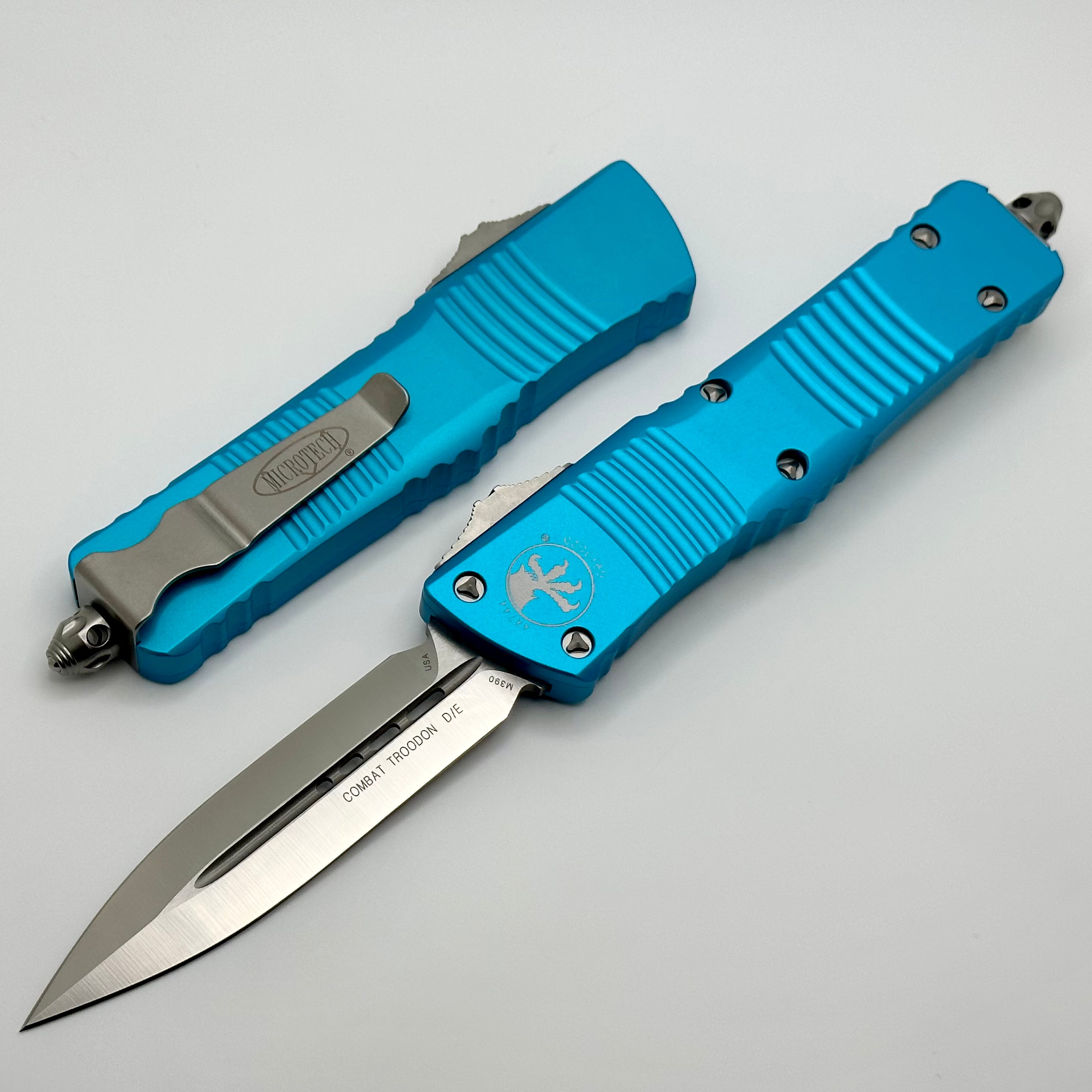 Premium Microtech Combat Troodon D/E Turquoise Satin Knife - Ultimate Tactical Tool