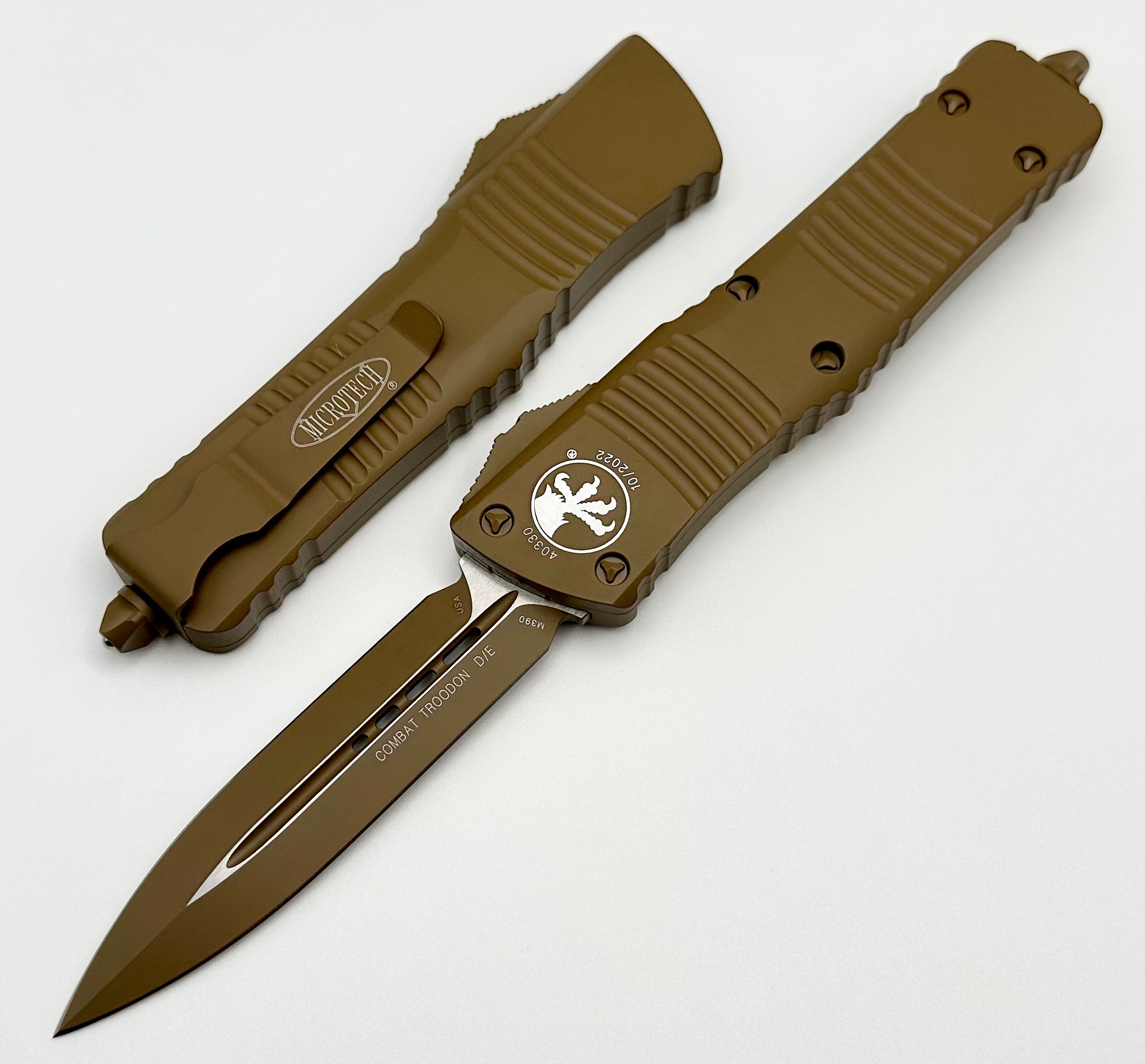 Microtech Combat Troodon Tan Cerakote 142-1CTA - Ultimate Tactical OTF Knife