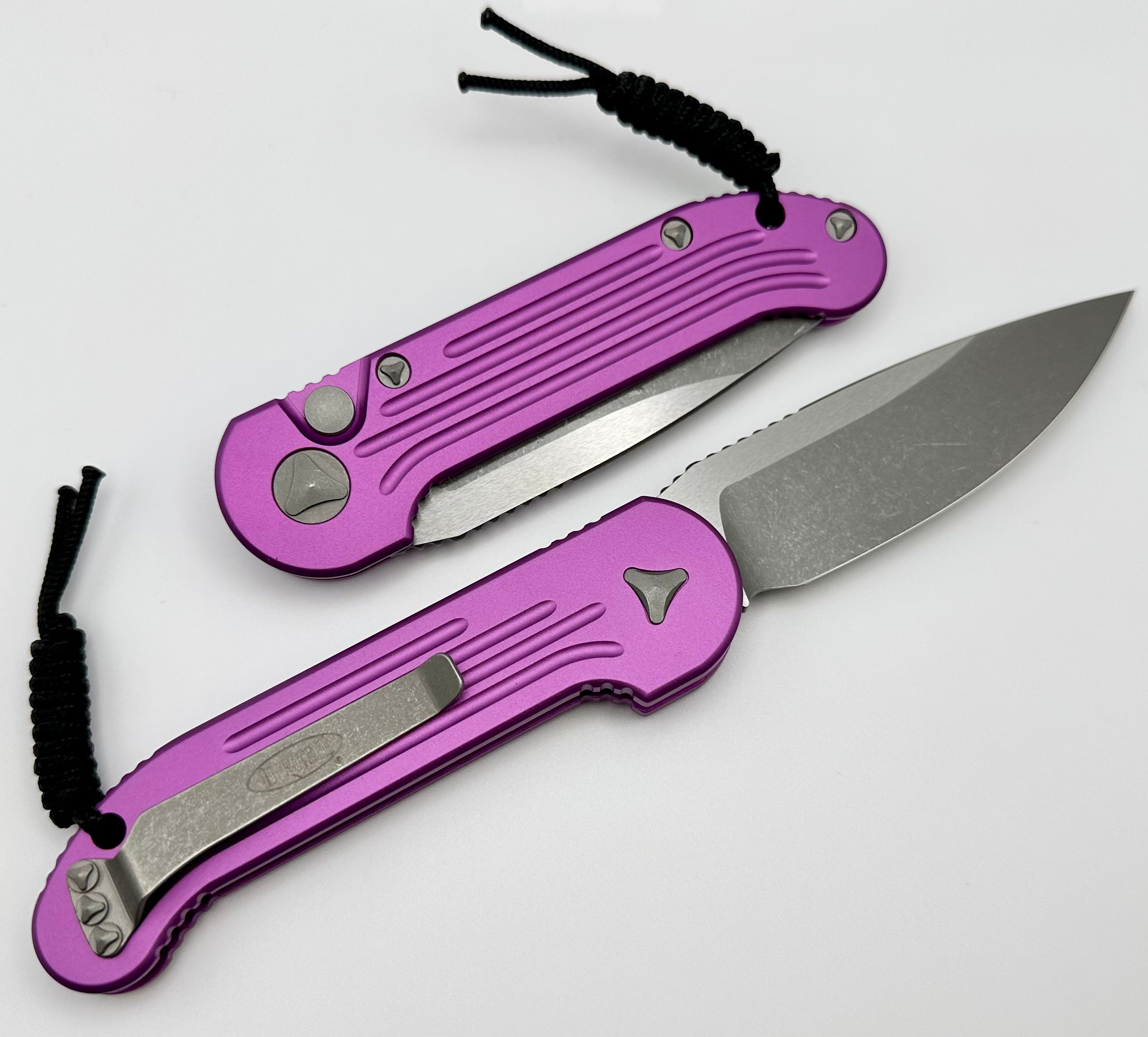 Microtech L.U.D.T Ultimate Tactical Knife - Violet & Apocalyptic Finish | One Per Household