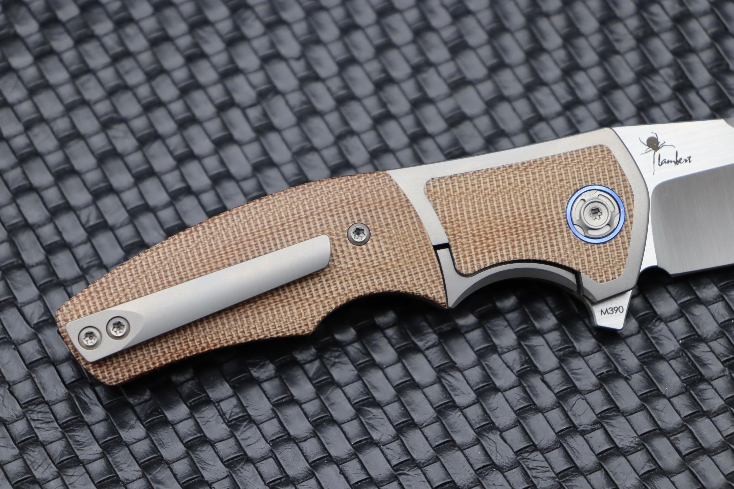 Reate Knives Premium Mini Crossroads - M390 Blade & Brown Micarta Inlays