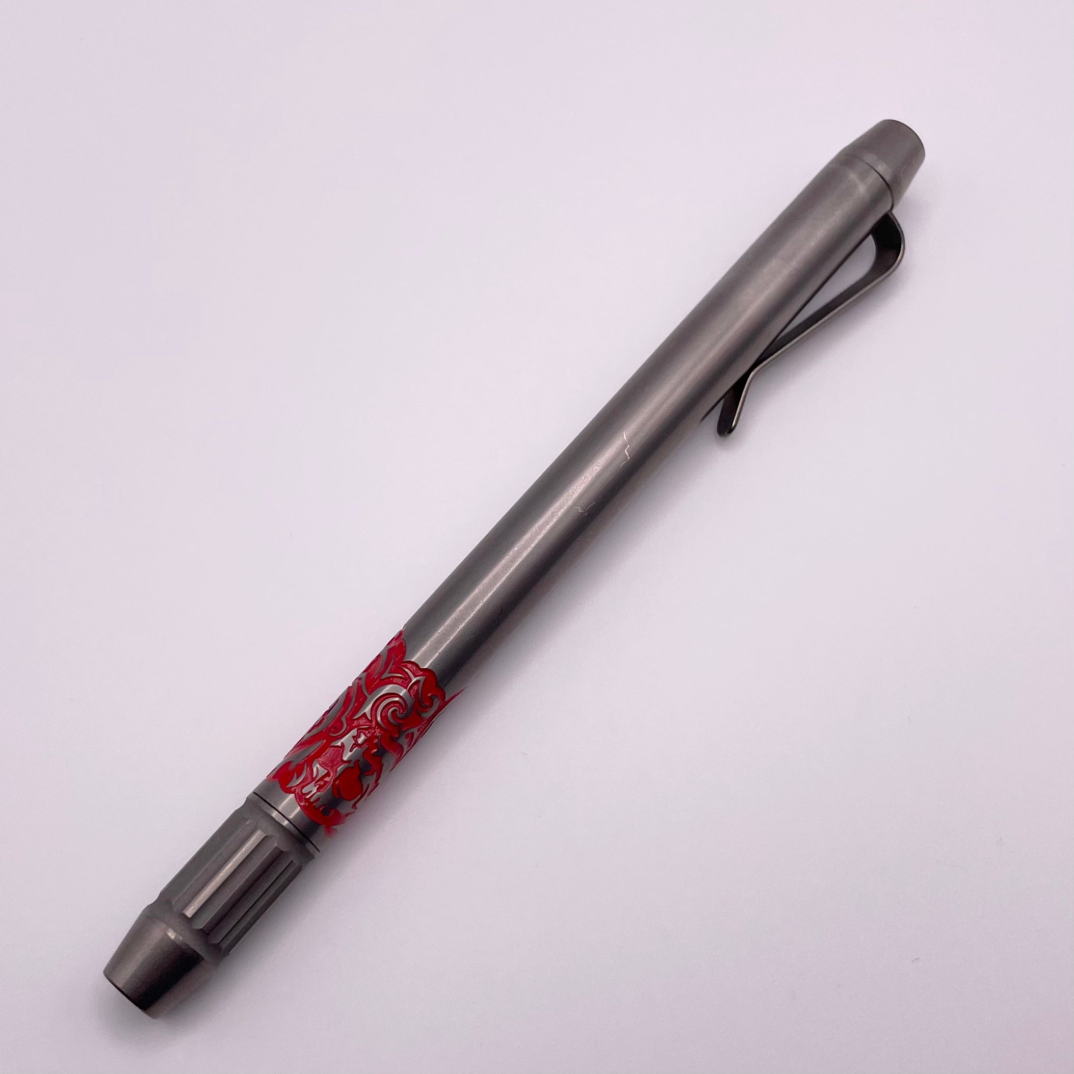 Premium Borka Ti2Design BoltLiner Pen - Red Skulls Edition (Pre-Owned)