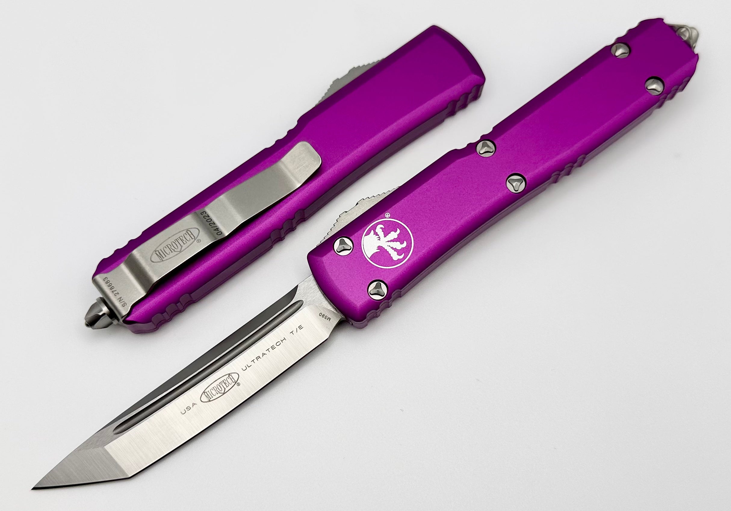 Microtech Ultratech Tanto Satin Standard & Violet 123-4VI - Premium OTF Knife