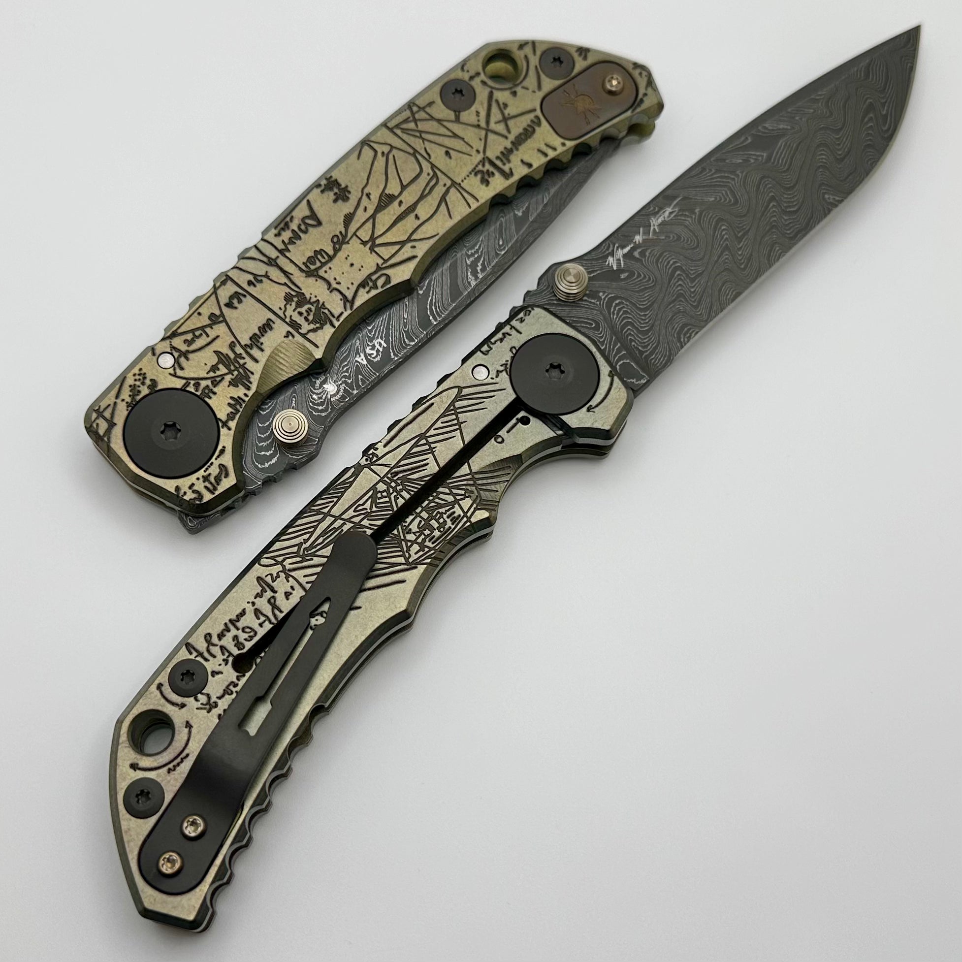 Spartan Blades Harsey Folder 2023 Da Vinci's Vitruvian Man Edition - Premium Damascus Steel Folding Knife