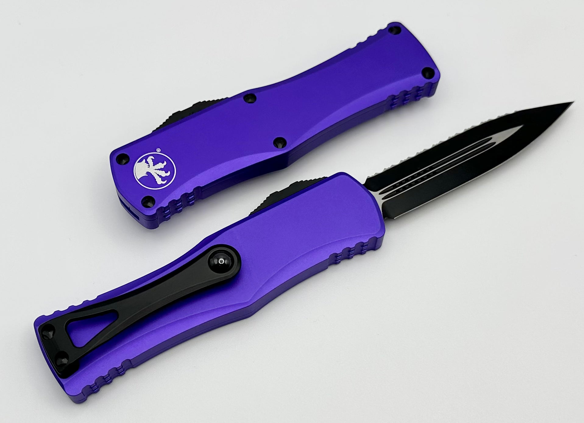 Premium Microtech Hera Double Edge Tactical Knife - Black & Purple