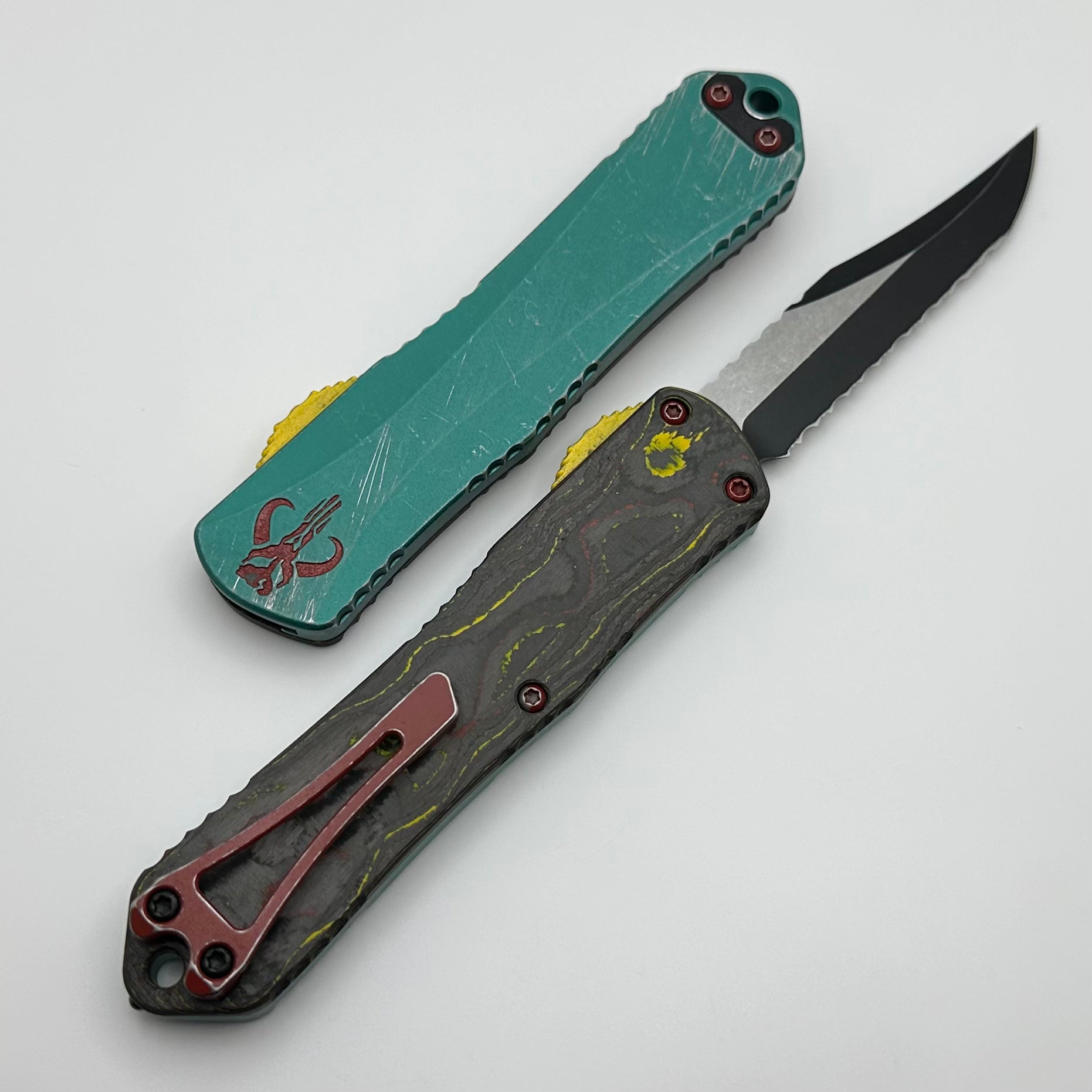 Heretic Knives Manticore E Bounty Hunter - Premium Tactical OTF Knife with MagnaCut Blade