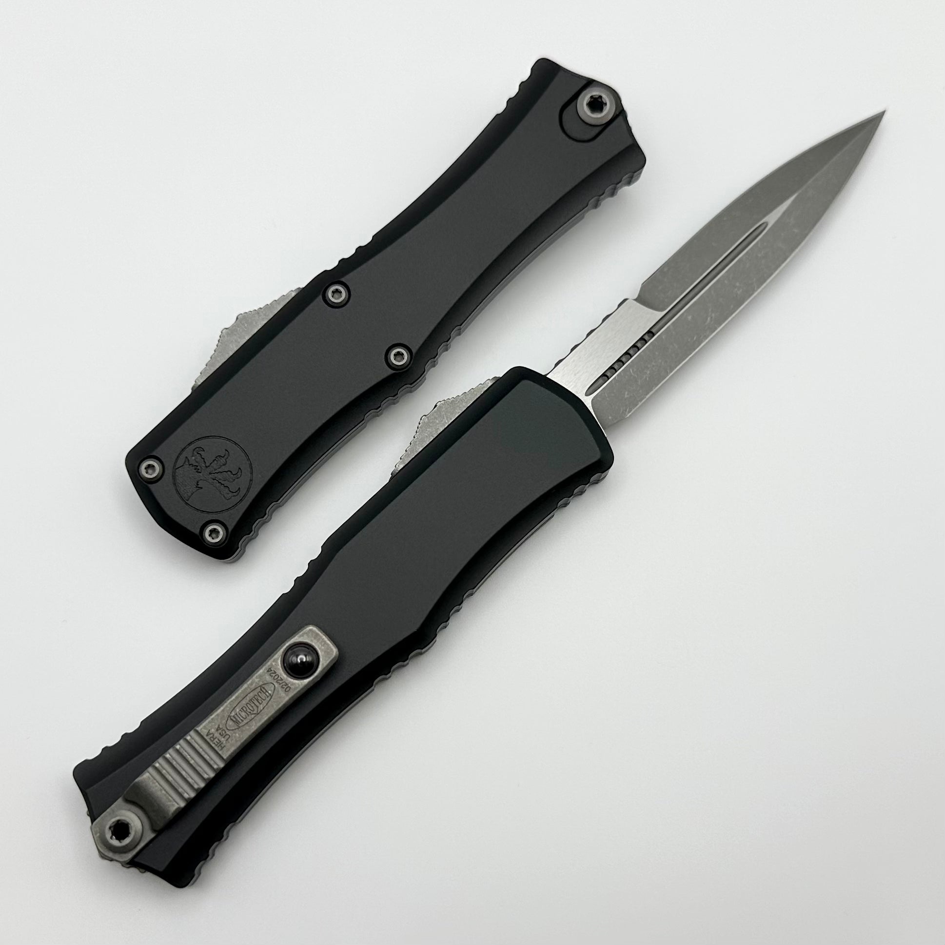 Microtech Mini Hera Apocalyptic Bayonet M390MK - Premium EDC Knife with Black Aluminum Handle