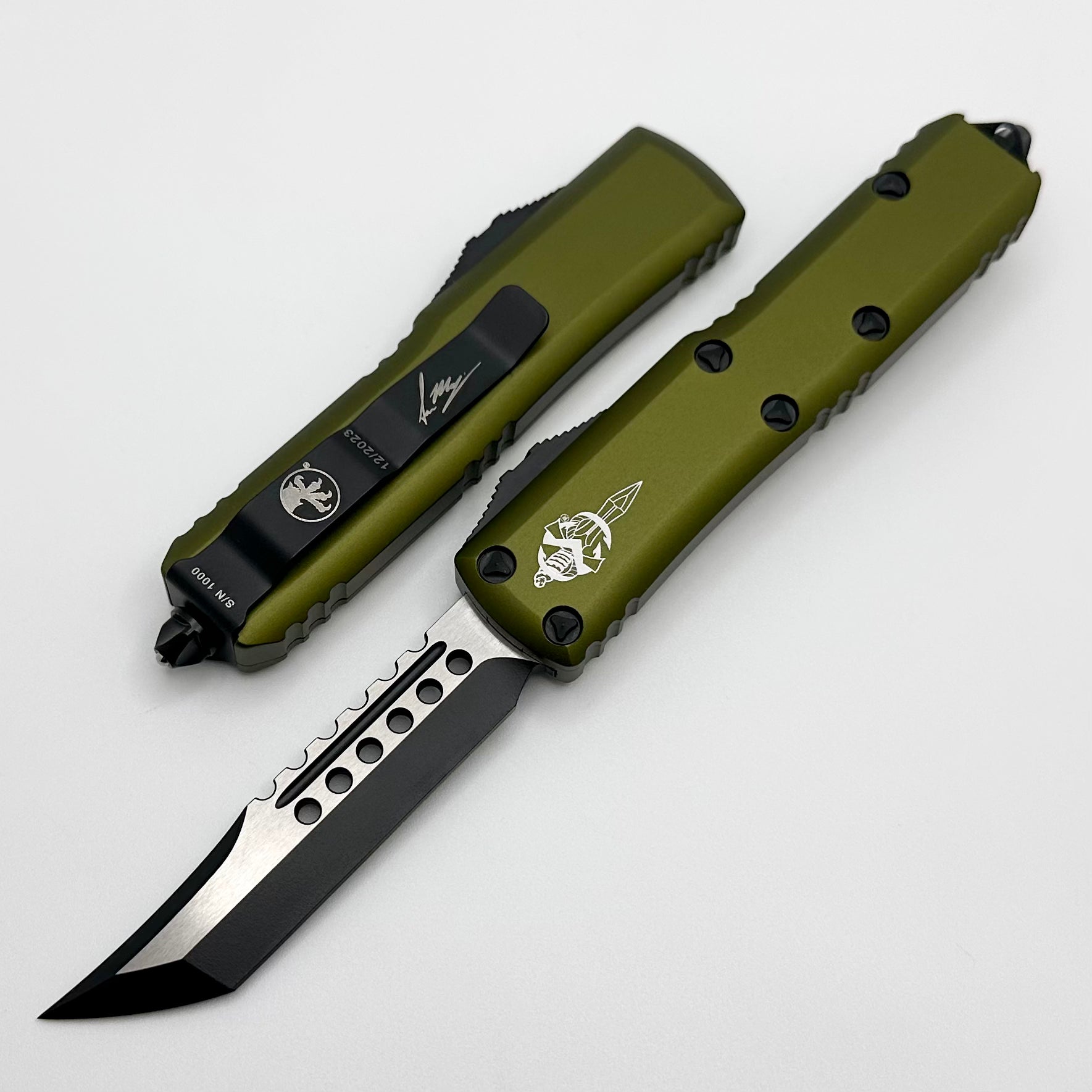 Microtech UTX-85 Hellhound Black & OD Green Signature Series | Premium Everyday Carry Knife