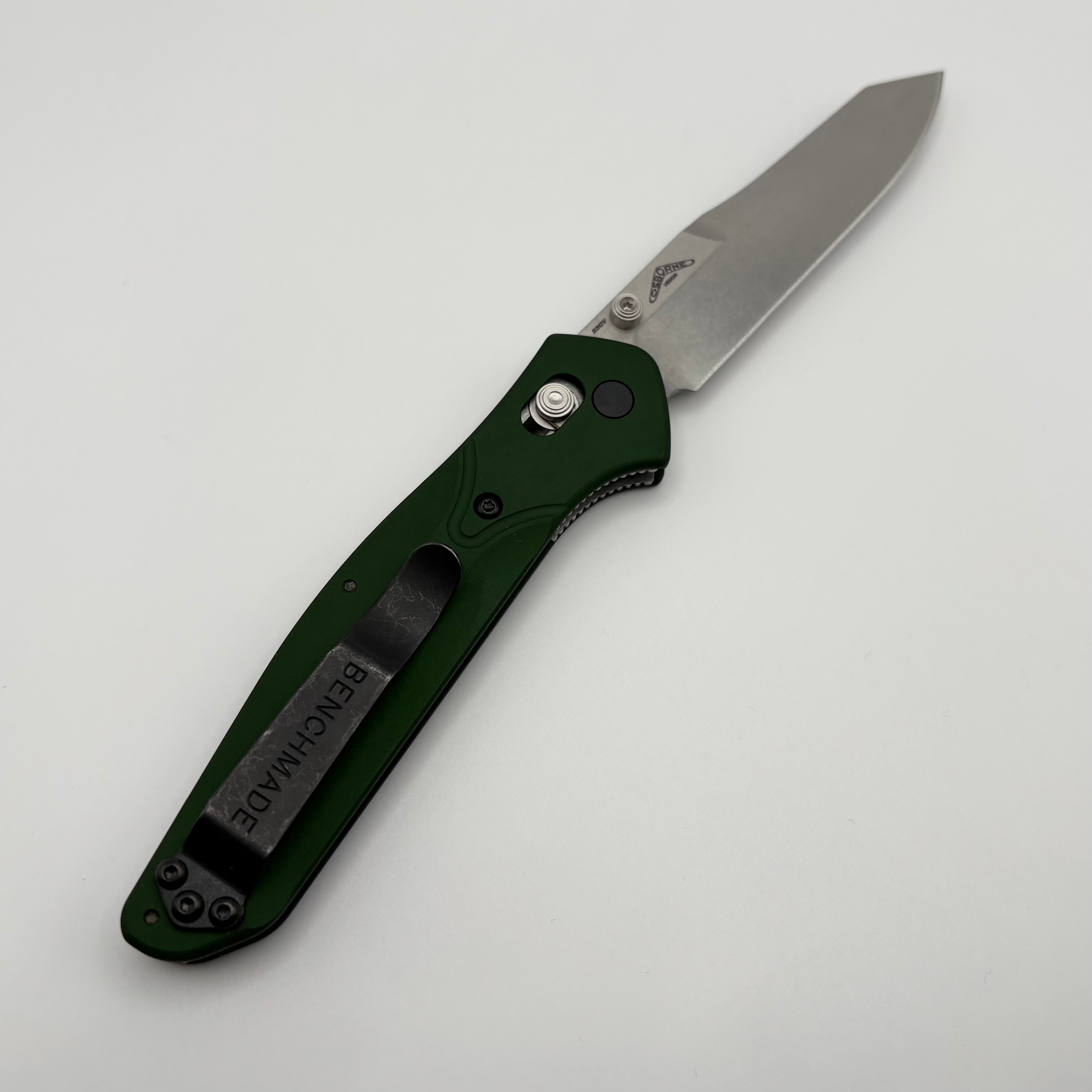 Premium Pre-Owned Benchmade Osborne 940: Green Aluminum & CPM-S30V Blade