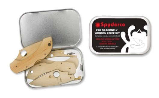 Premium Spyderco Dragonfly Wooden Knife Kit for Kids - Ultimate Family Project