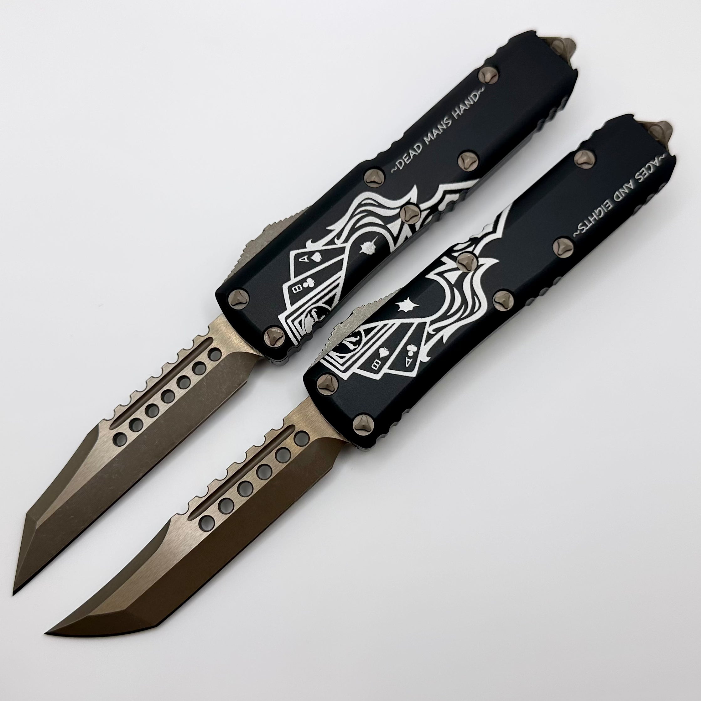 Microtech UTX-85 Signature Series Bronze Apocalyptic Set - Dead Man's Hand Hellhound & Warhound