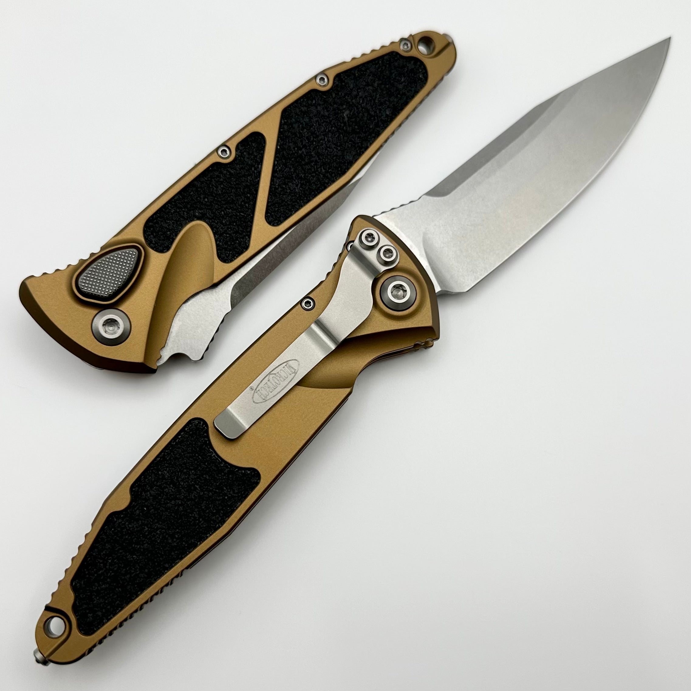 Microtech Socom Elite Auto Tactical Knife - Premium Tan Handle & Stonewash Blade