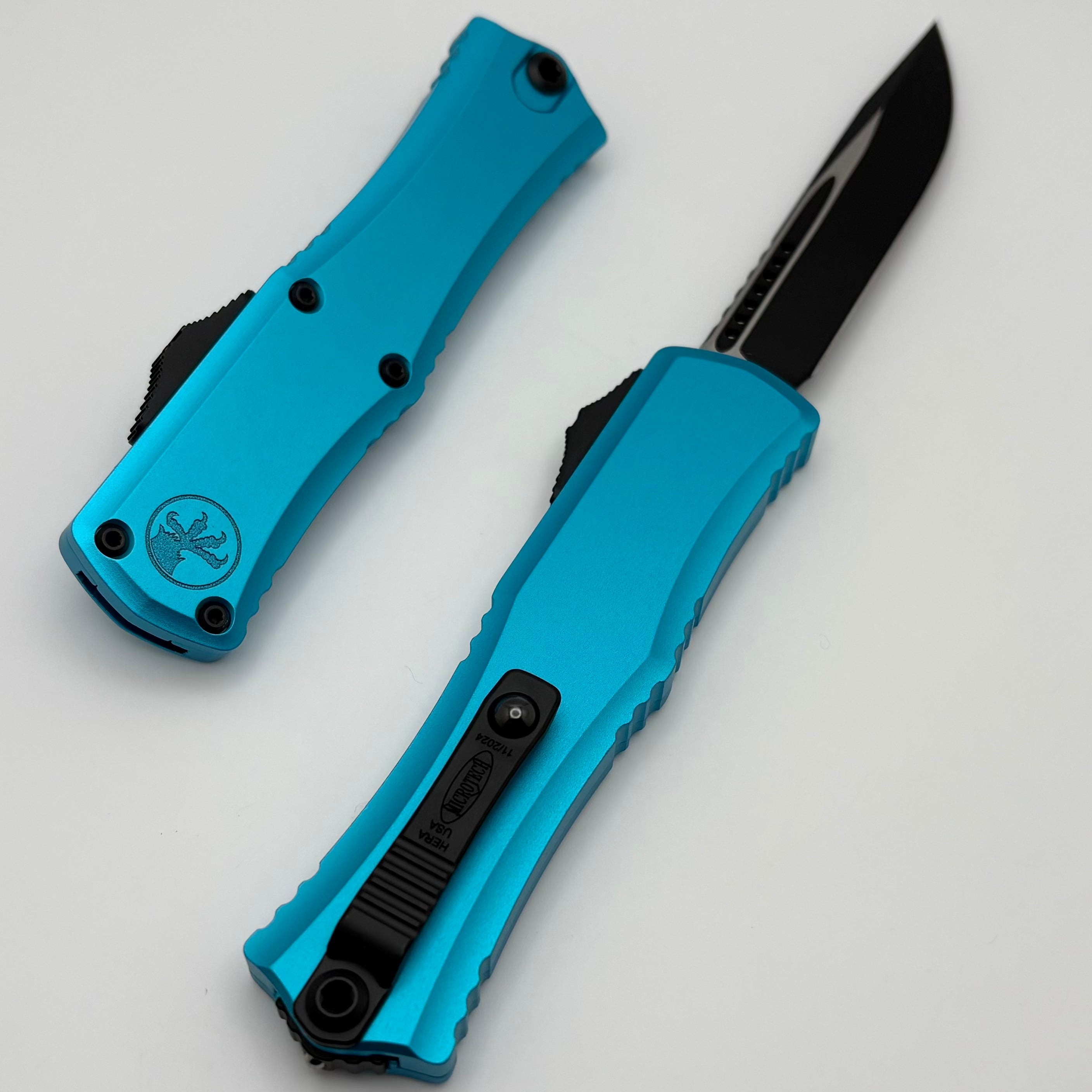 Microtech Knives Premium Mini Hera OTF EDC Knife with Turquoise Handle