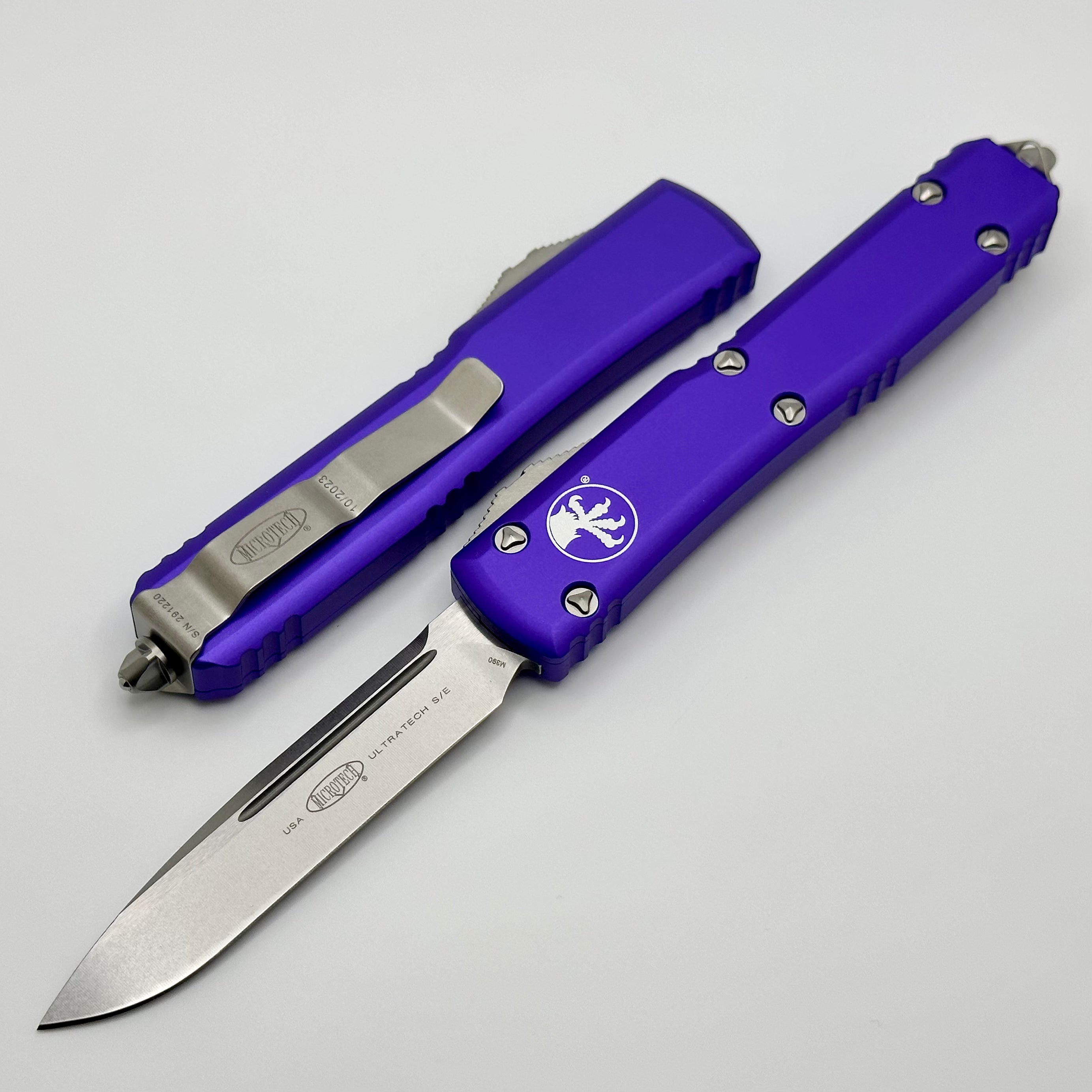 Microtech Ultratech Premium Single Edge Stonewash Knife - Purple Edition