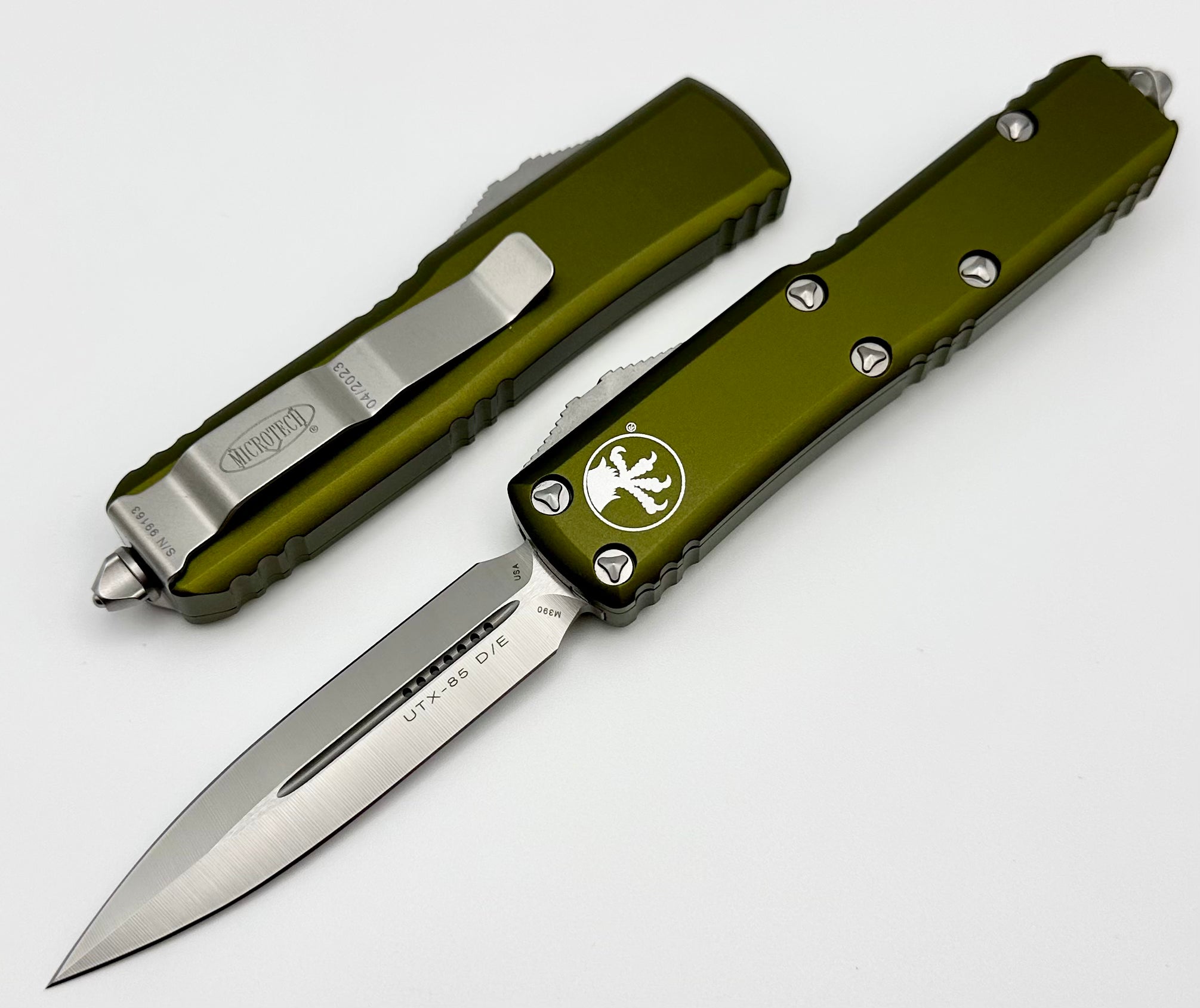 Microtech UTX-85 Premium EDC Knife - Double Edge Satin & OD Green