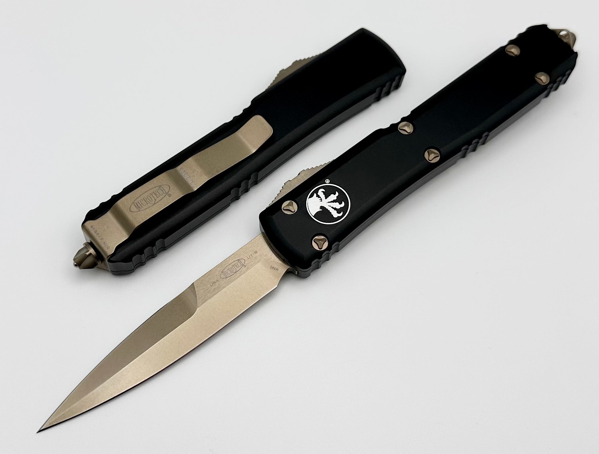 Microtech Ultratech Bayonet Grind Bronze & Black OTF Knife - Premium Tactical EDC