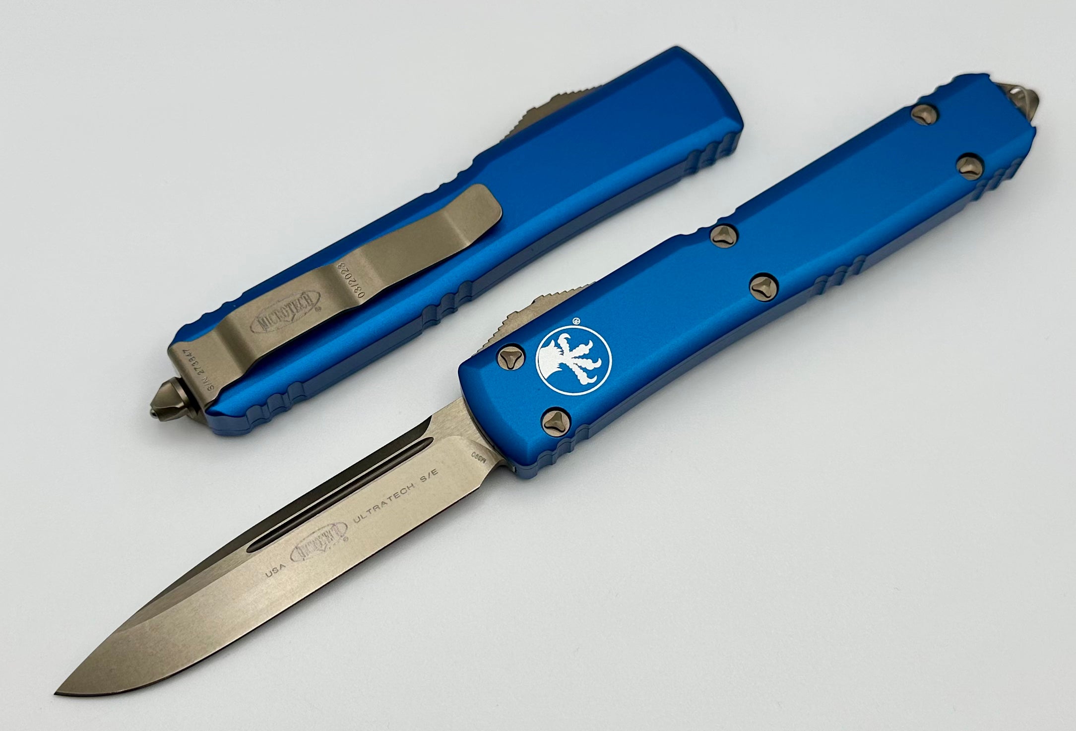 Microtech Ultratech Premium Bronze & Blue OTF Knife