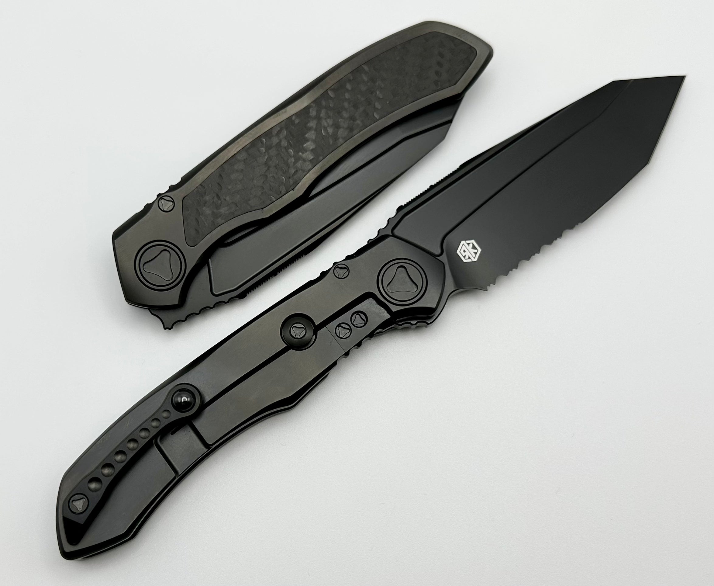 Microtech ANAX Titanium DLC Tanto Knife - Premium Carbon Fiber Inlay & M390 Blade